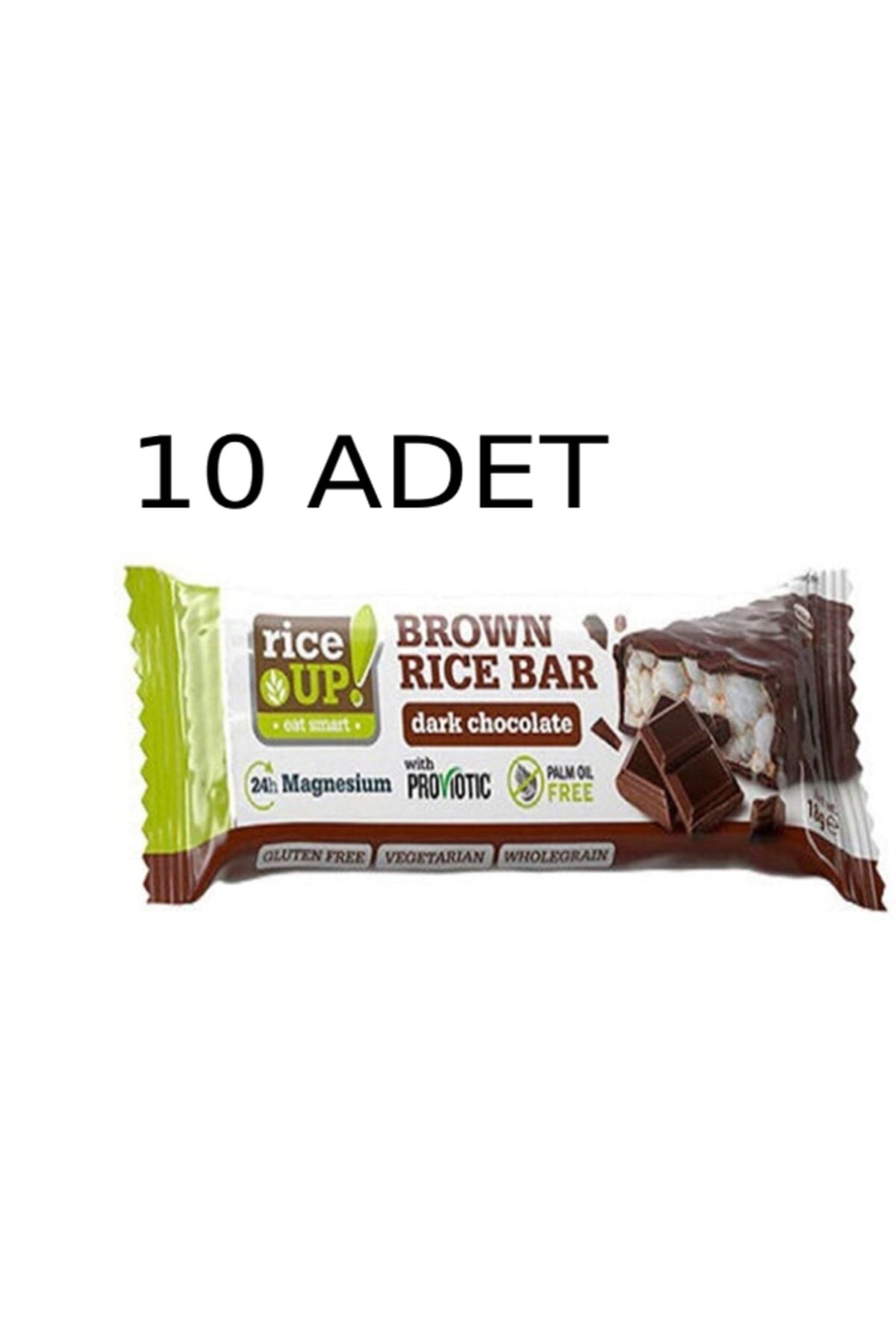 Rice Up Bitter Çikolata Kaplamalı Glutensiz Pirinç Patlaklı Bar 10 Adet