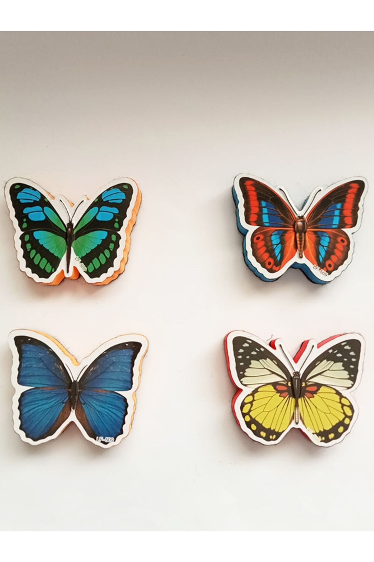 Hediye Panayırı Sevimli Kelebek Figürlü Mıknatıslı Tahta Silgisi