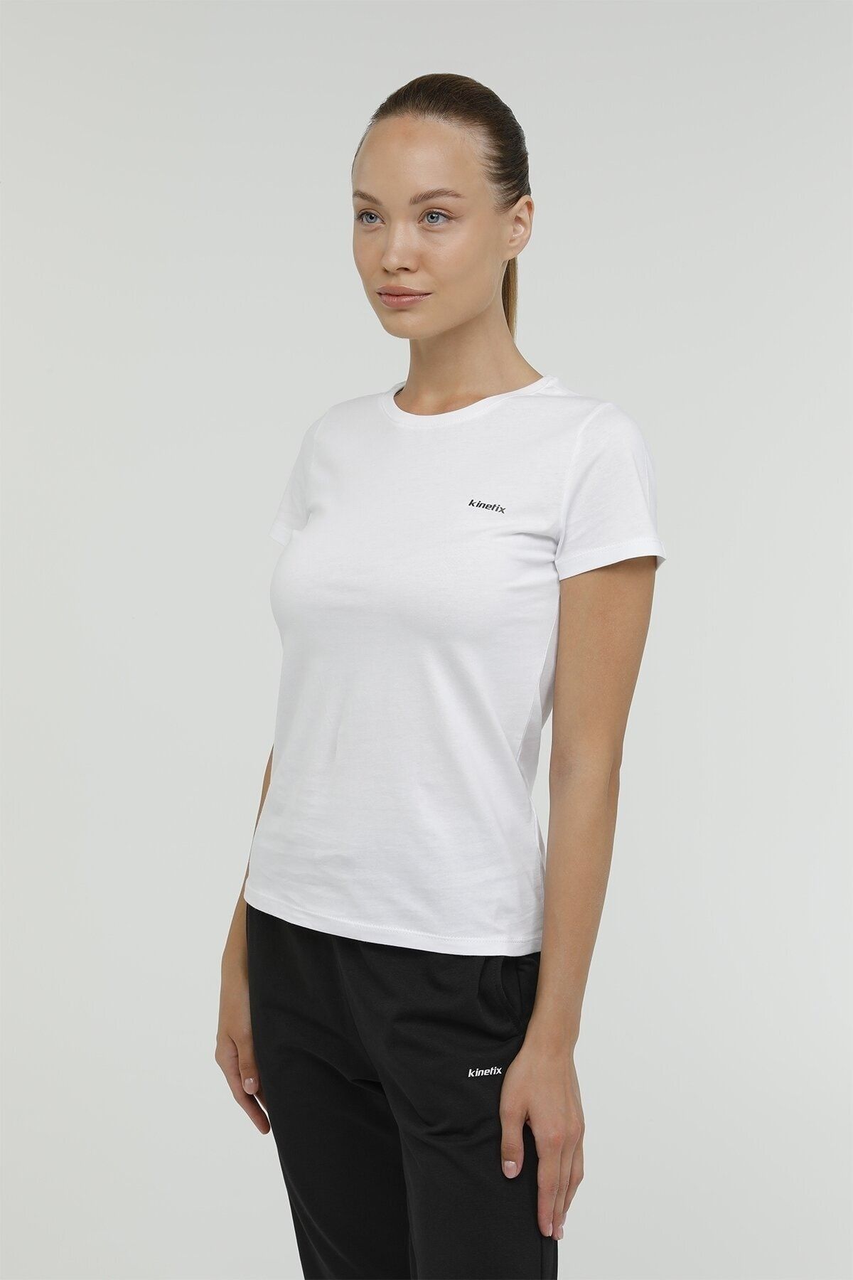 Kinetix W-sn226 Basıc C Neck T-sh Beyaz Kadın Kısa Kol T-shirt