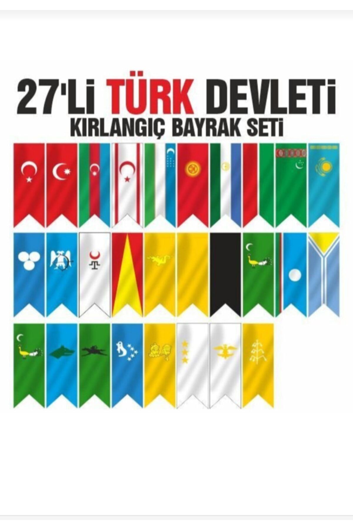 hazar bayrak 27li Türk Devletleri Bayrak Seti Kırlangıç 50x150cm