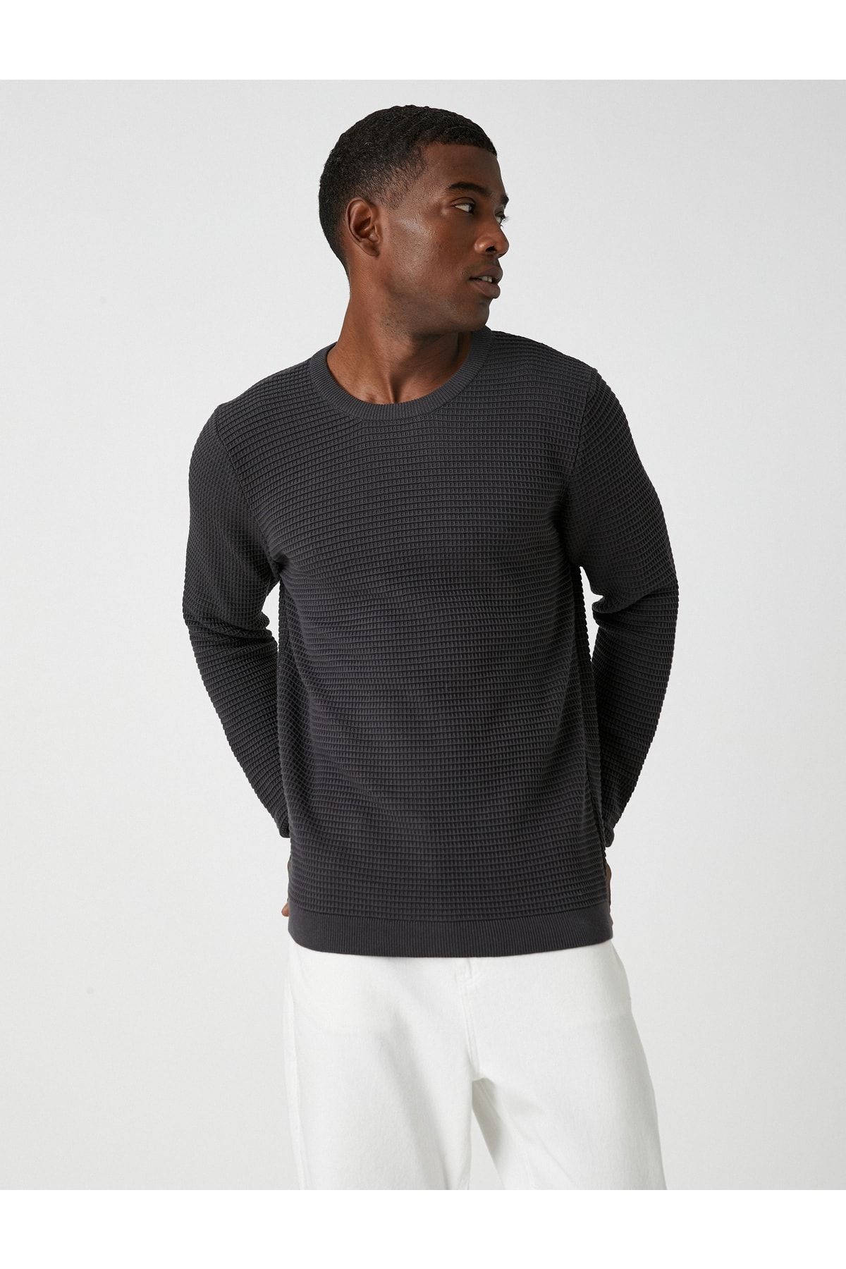 Koton Textured Sweater Crew Neck