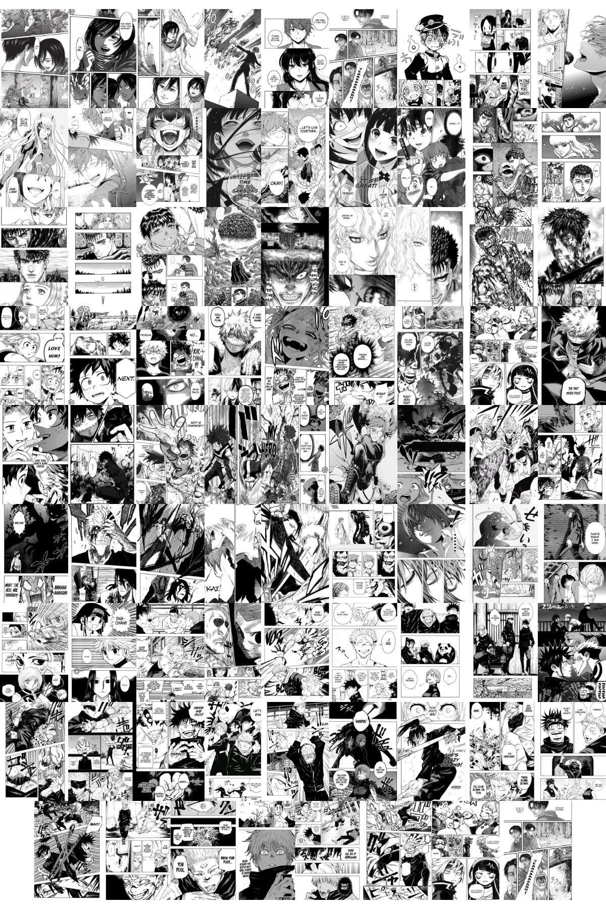 postifull Anime Poster Seti, Arkası Yapışkanlı 80 Adet Manga Poster Kolaj Seti, Anime Hediyelik, Kutulu Set