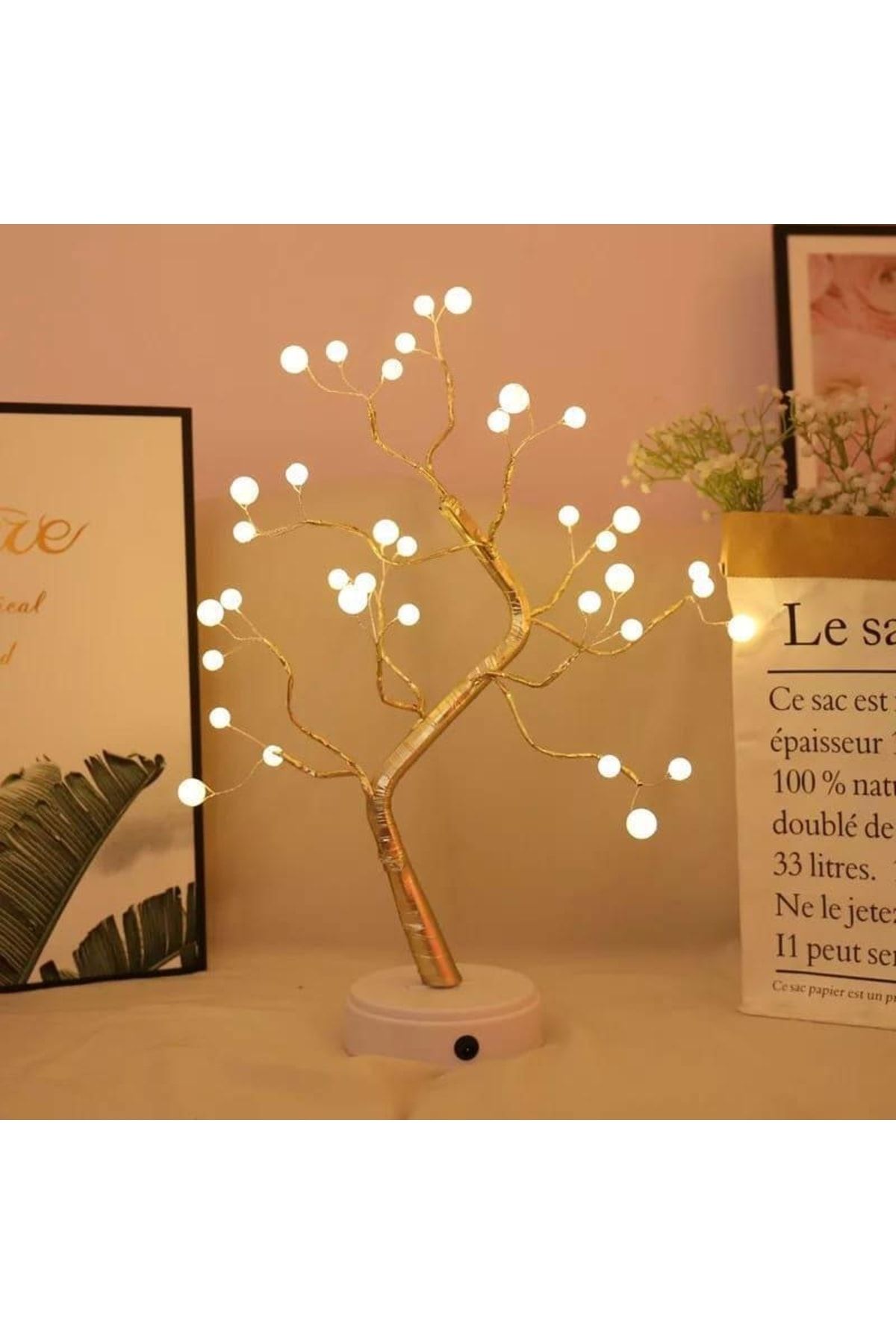 BY-LAMP Dekoratif Led Işıklı Lamba Hediye Ağaç Masa Lambası Top