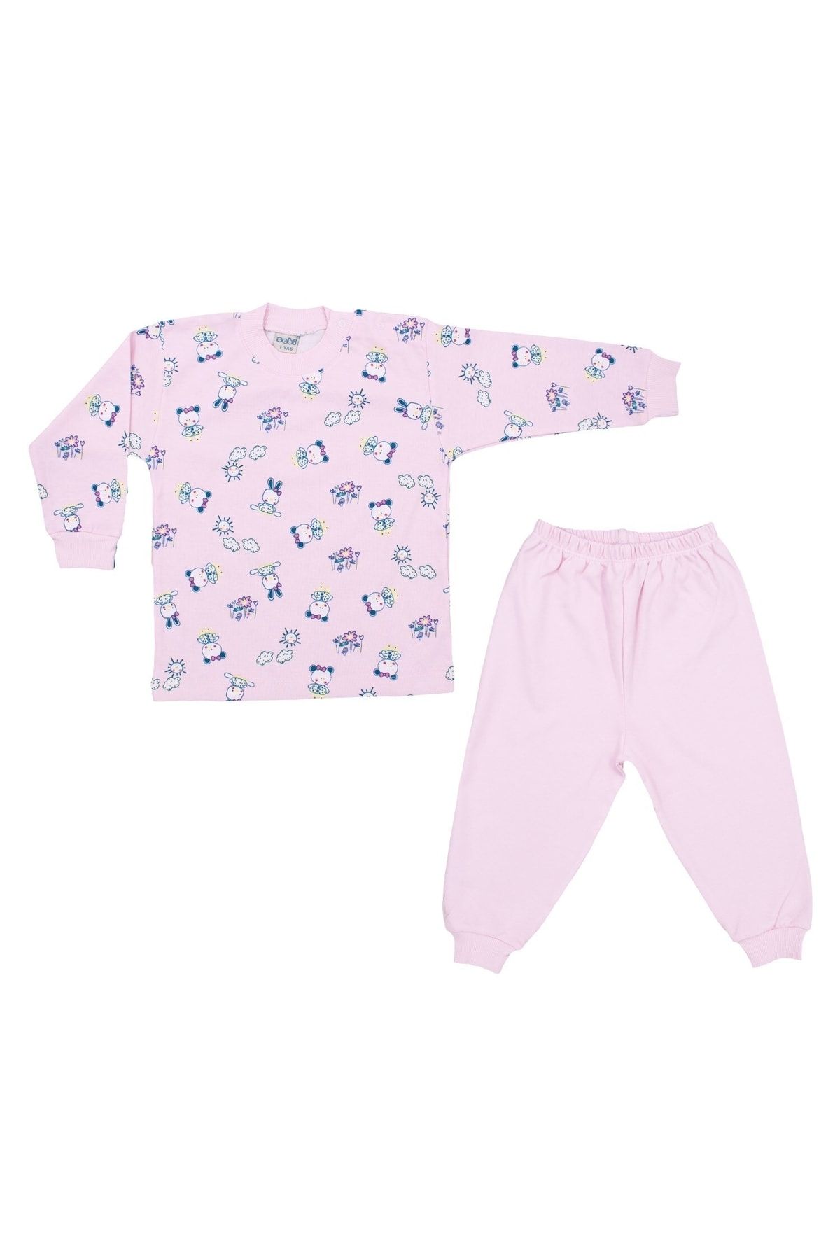 Sebi Bebe Bebe Ayılı Kız Bebek Pijama Takımı 2418