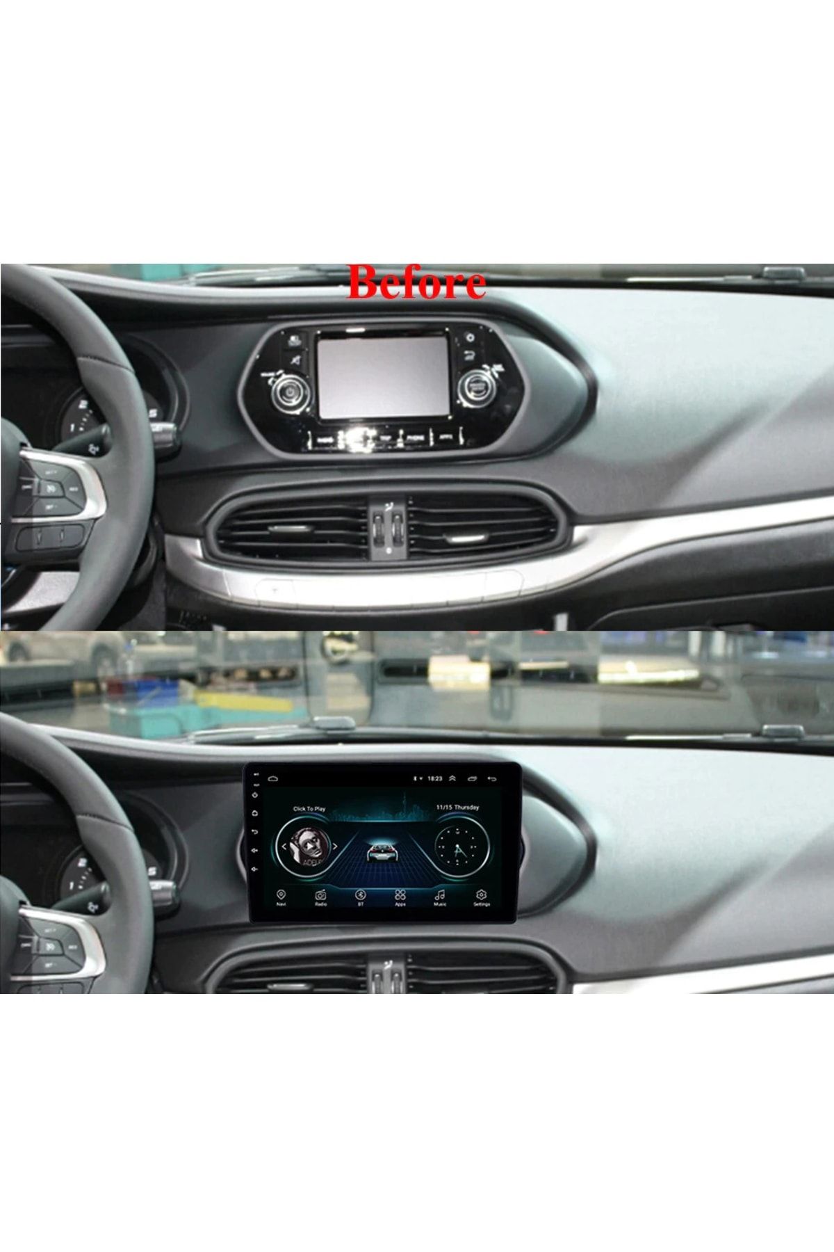 EXVOL Fiat Egea Multimedya Carplay 9 Inc Ips Ekran Hd 2gb/32gb Android 12 Park Kamerası Hediyeli
