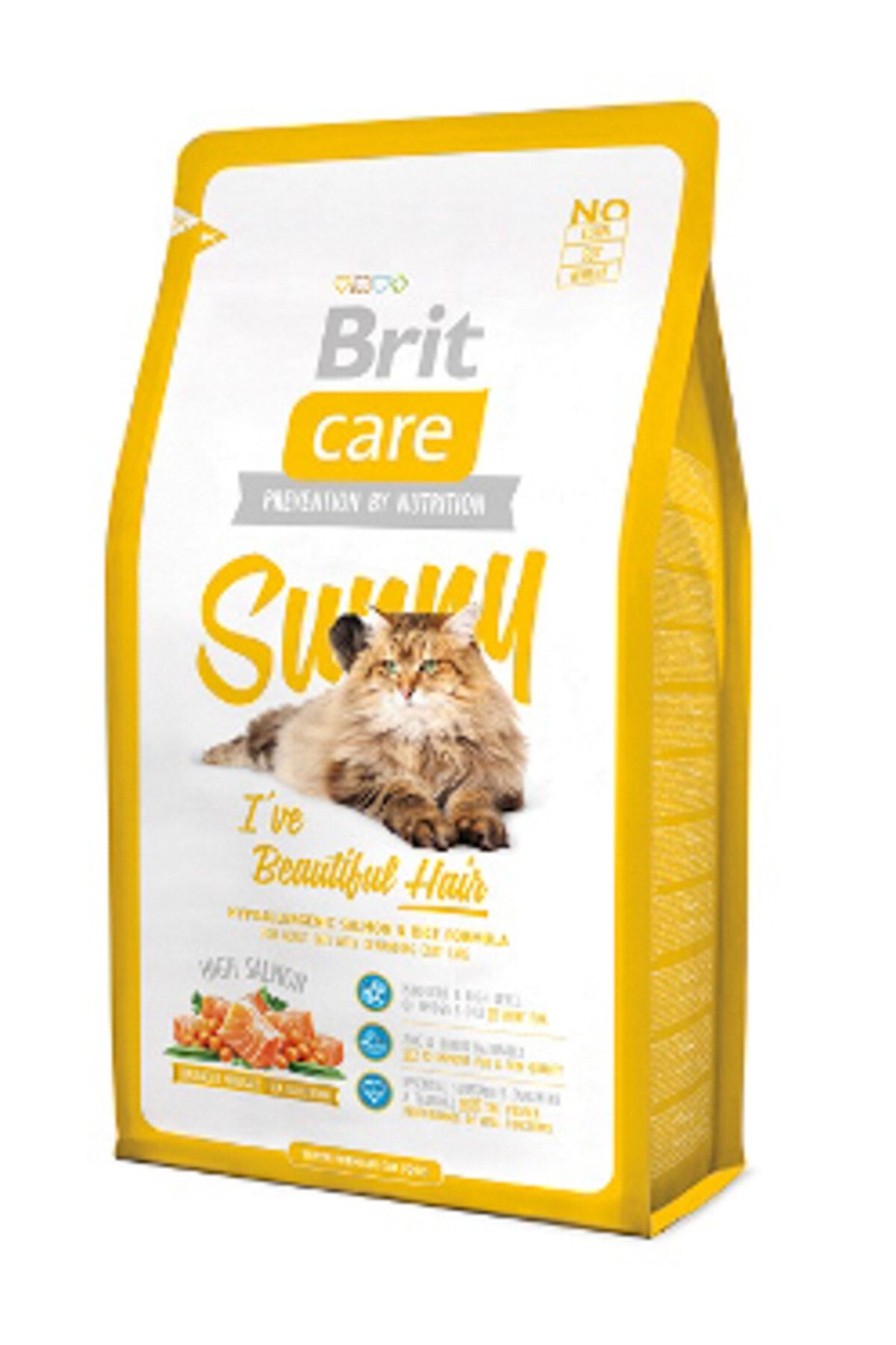 Brit Care Sunny Parlak Tüy Somonlu Yetişkin Kedi Maması 2 kg