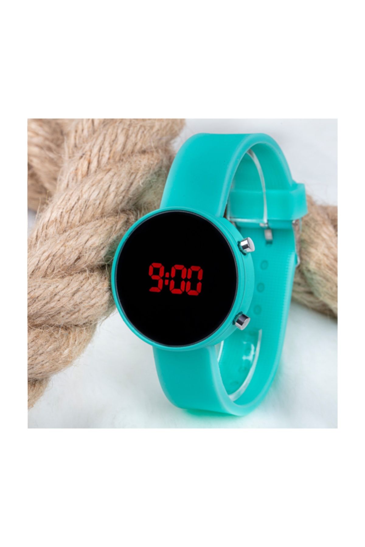 Saattino Led Watch Saat Su Yeşili Silikon Kordon Unisex Kol Saati St-303482