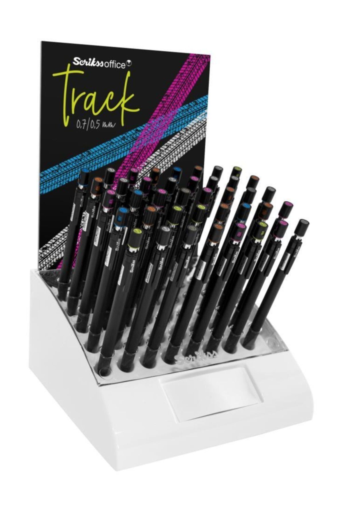 Scrikss Track Versatil Kalem (mekanik Kurşun Kalem) 0.5mm + 0.7mm Karışık Renk (40 Lı Stand)