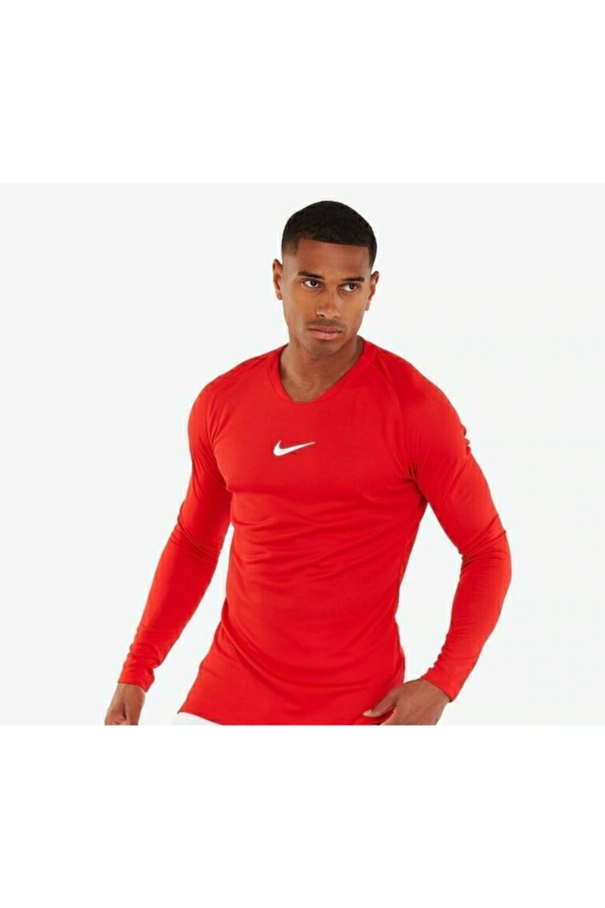 Nike Erkek Uzun Kol Kırmızı Tişört - M Nk Dry Park 1stlyr Jsy Ls Av2609