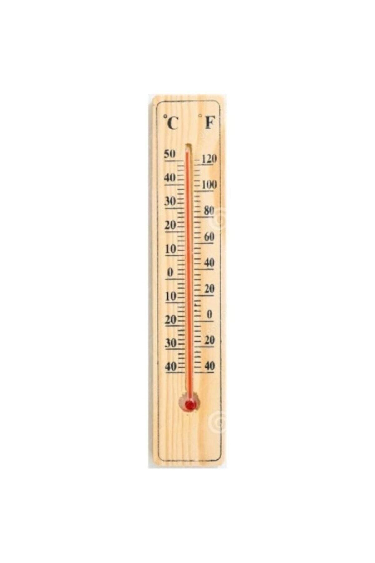 Genel Markalar Küçük Boy Ahşap Termometre Oda Sıcaklık Ölçer 3,5x15 cm