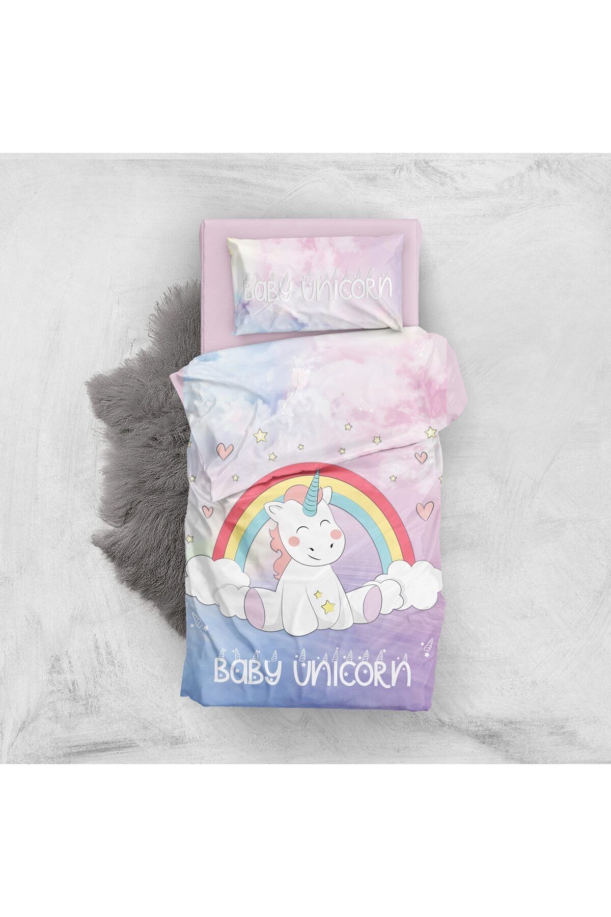 Monohome Baby Unicorn 3d Pamuk Saten Bebek Nevresim Takımı