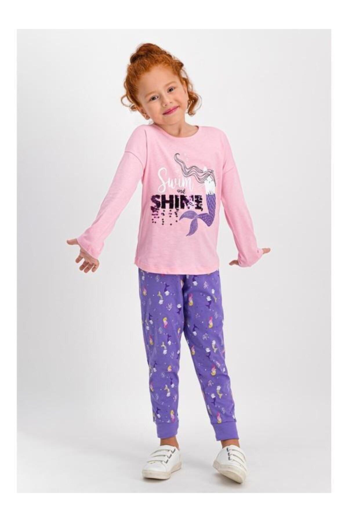Rolypoly Swim Shine Açık Pembe Kız Çocuk Pijama Takımı Rp1742-1