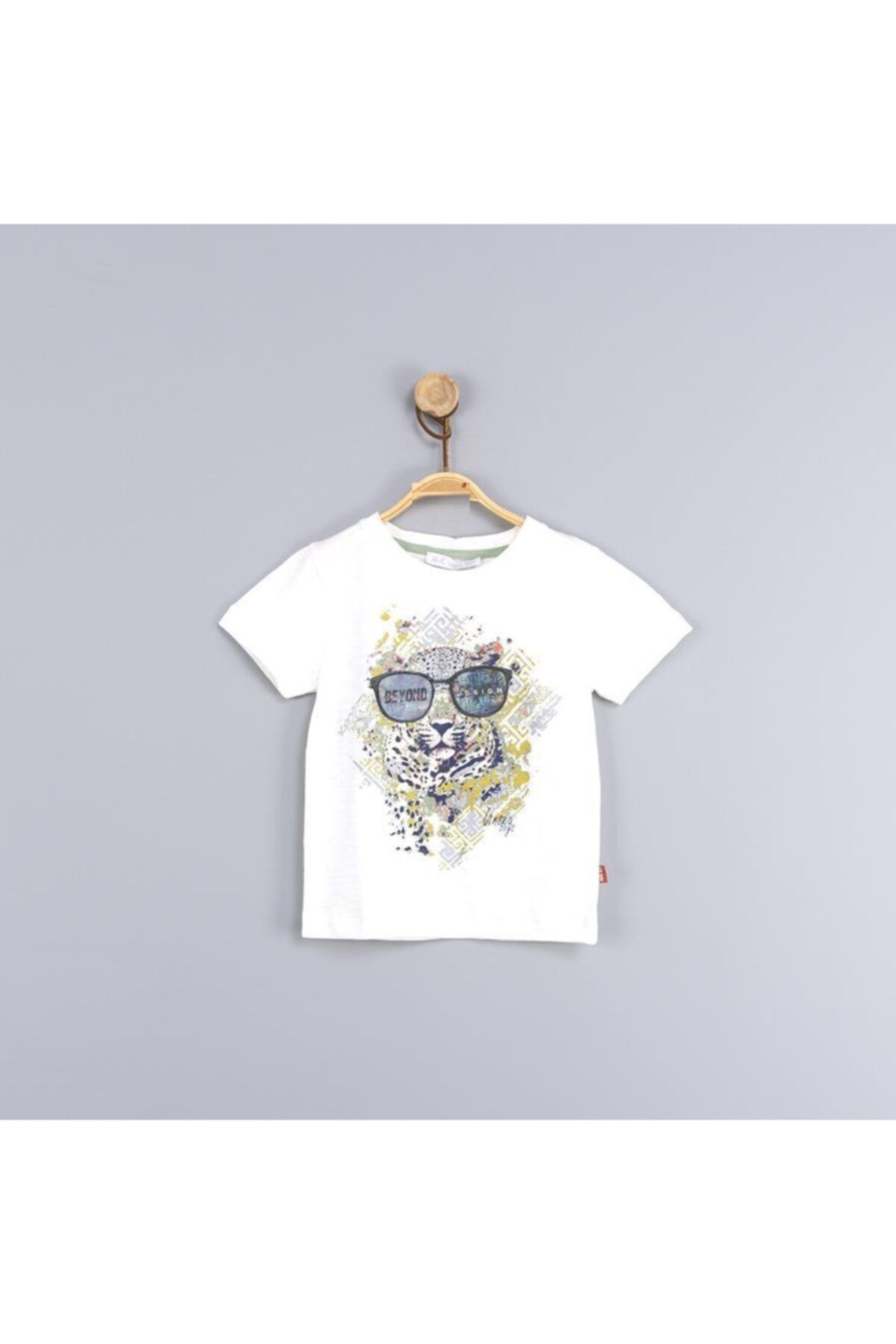 Riccotarz Kız Çocuk Gözlüklü Kaplan Beyaz Tişört