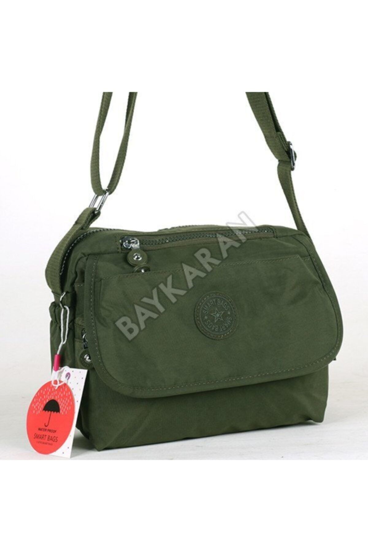 Smart Bags 1172 Krinkıl Kumaş Kadın Postacı Çantası 29 Koyu Yeşil