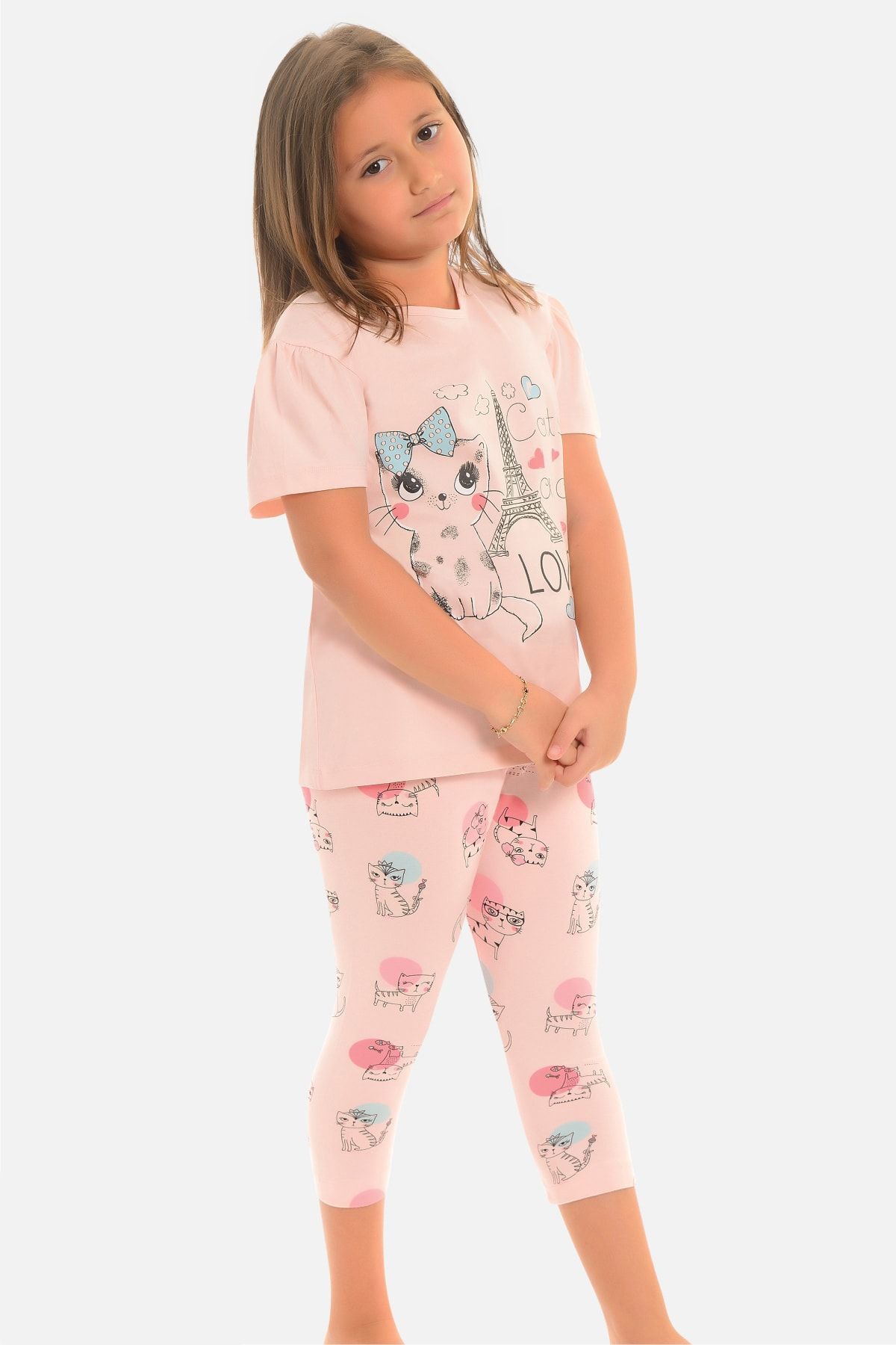 Little Frog Taytlı Kız Çocuk Pijama Takımı Kraliçe Kedi