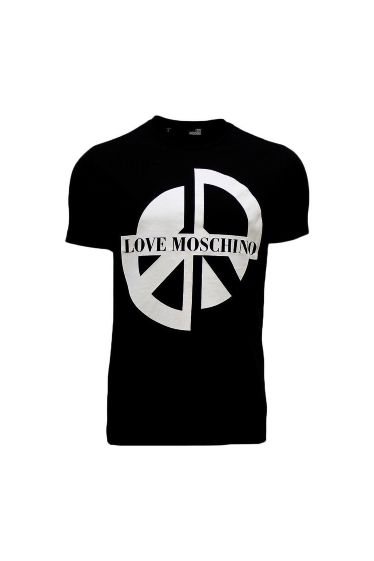 Moschino Erkek Bisiklet Yaka Logo Baskılı Slim Siyah T-shirt