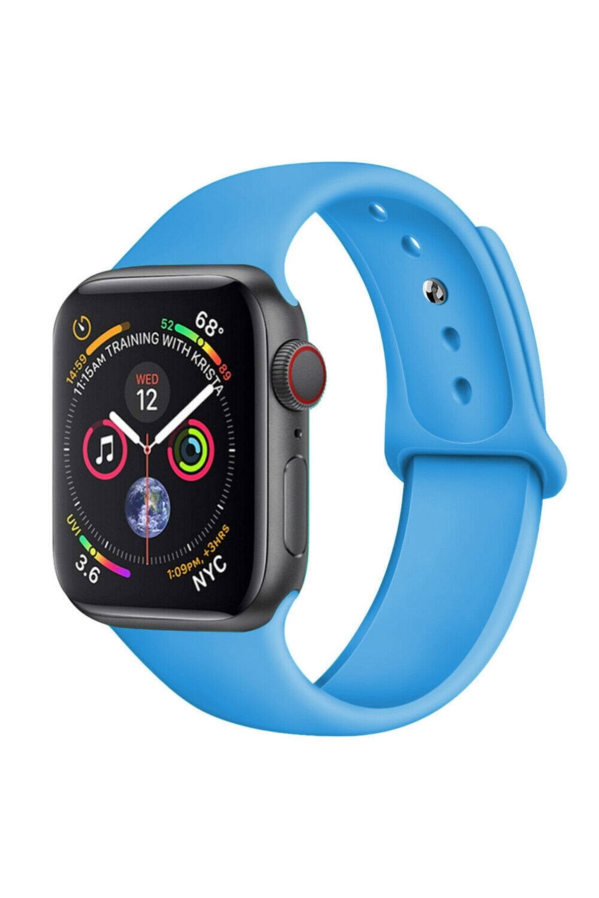 Bilişim Aksesuar Apple Watch 42 44 45 49 Mm Watch Ultra Silikon Kordon Mavi