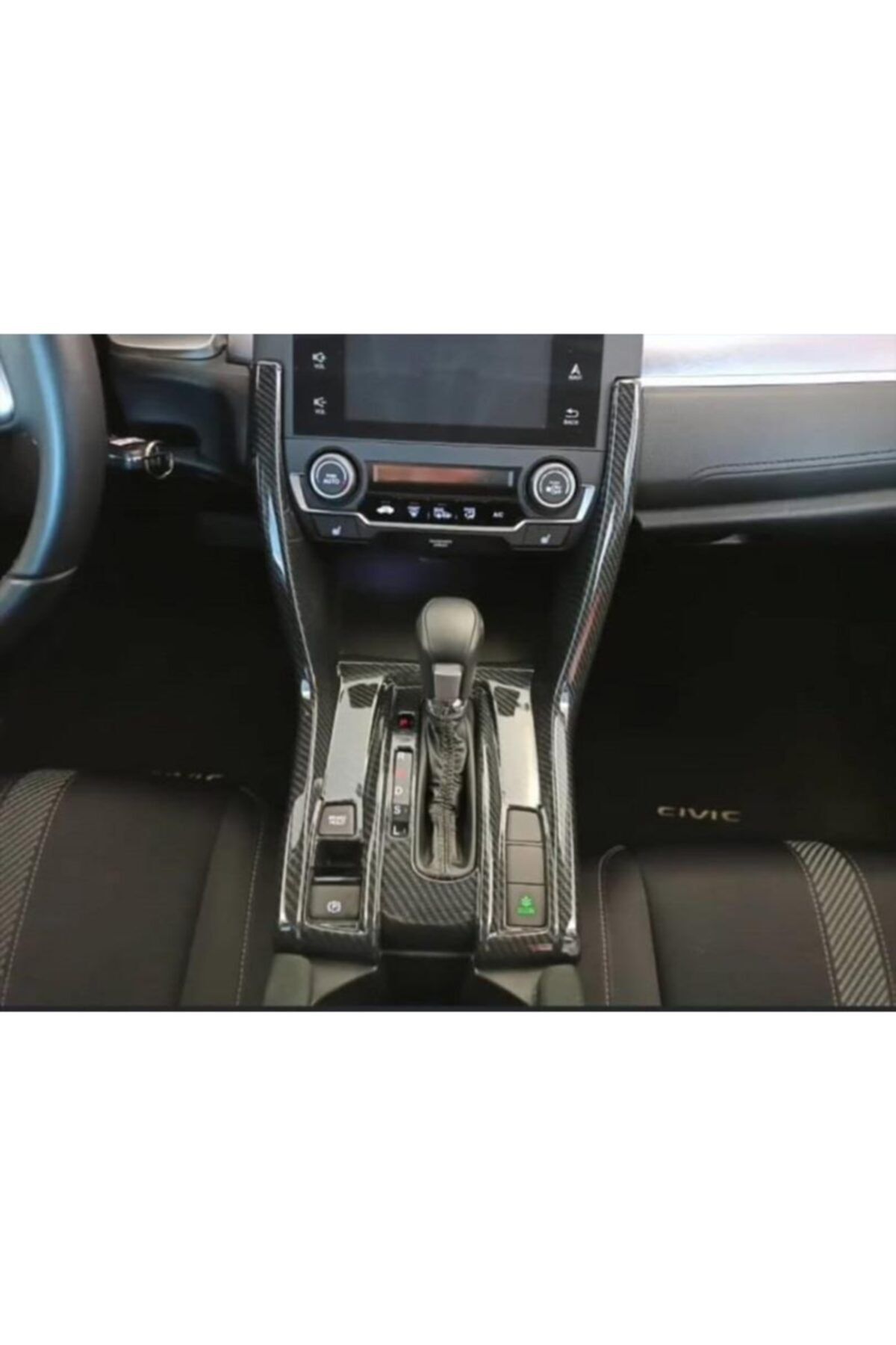 OLED GARAJ Honda Civic İçin Uyumlu Fc5-Fk7 Vites Konsol Tam Kaplama Karbon