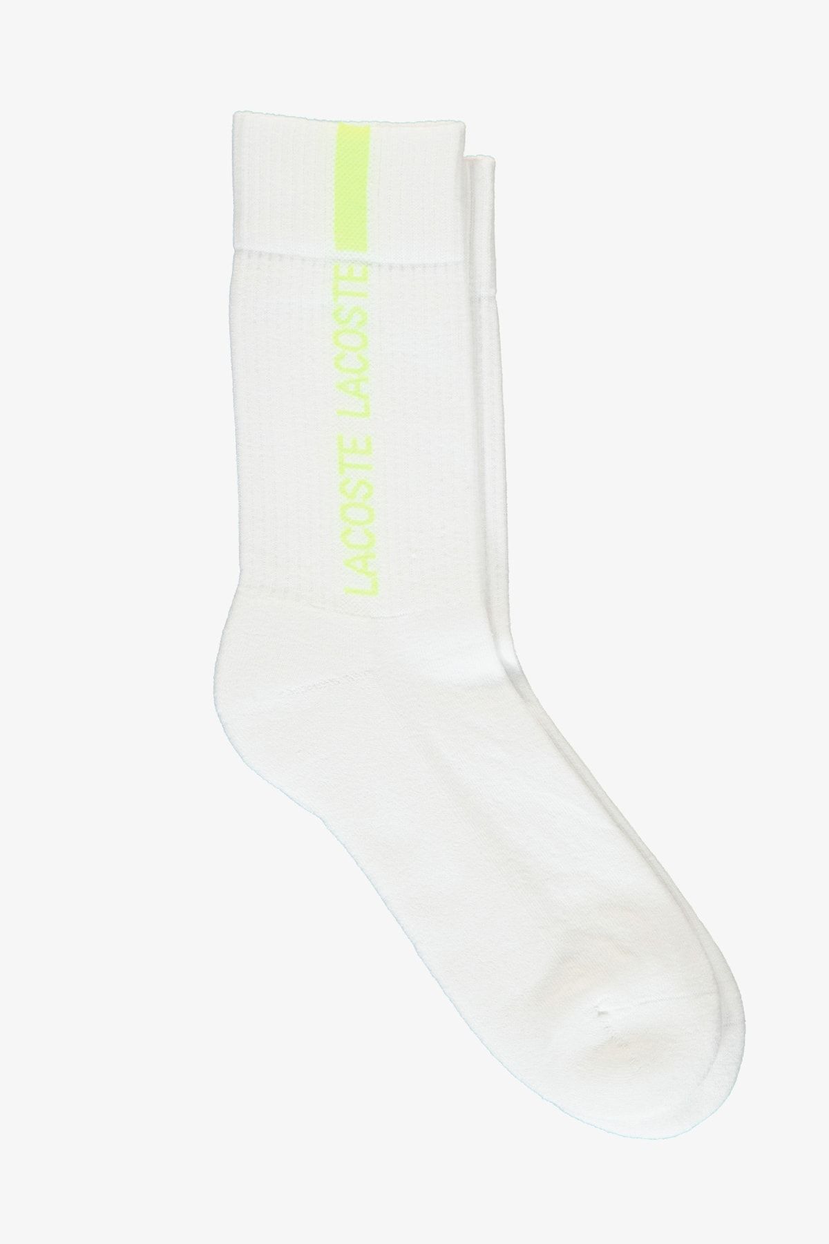 Lacoste Unisex Uzun Baskılı Beyaz Çorap RA2157