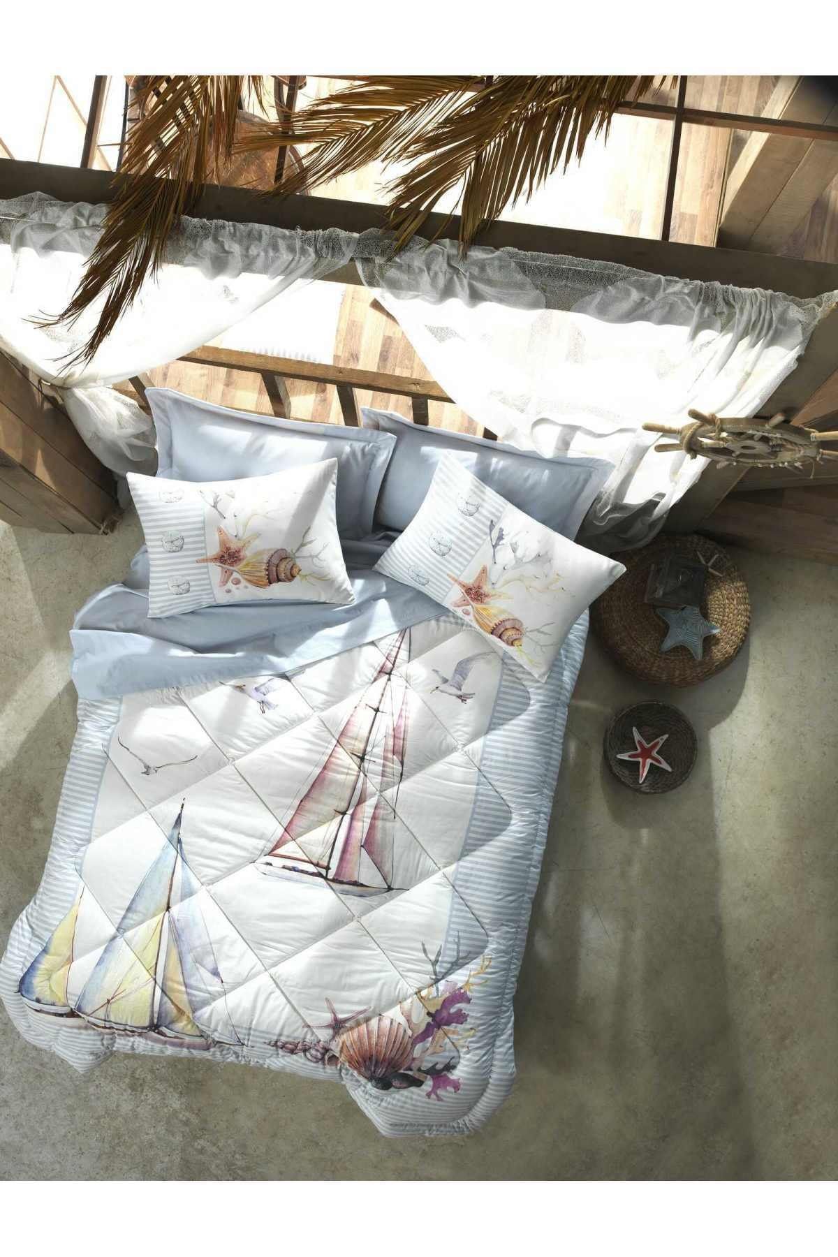 Cotton Box Maritime Tek Kişilik Uyku Seti Yacht Mavi