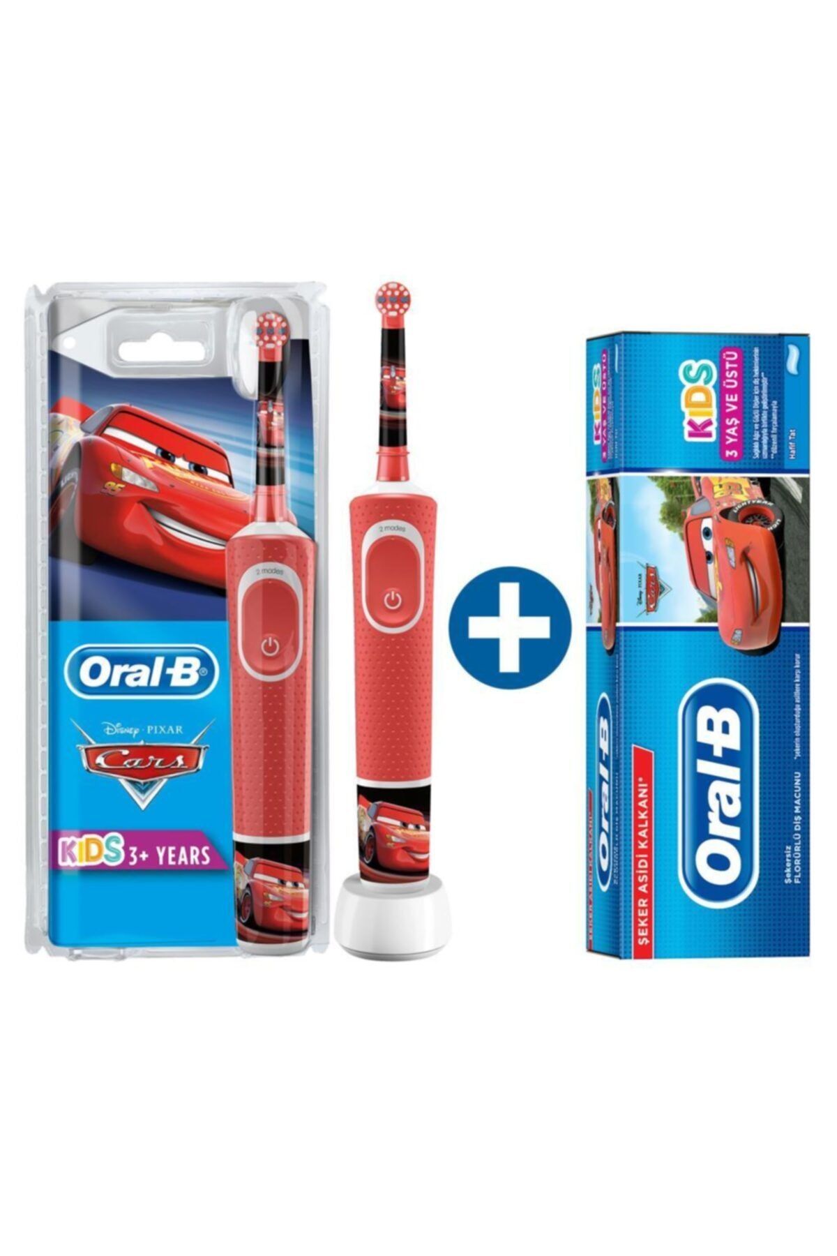 Oral-B D100 Şarj Edilebilir Diş Fırçası Cars+ Çocuk Diş Macunu Cars 75 Ml