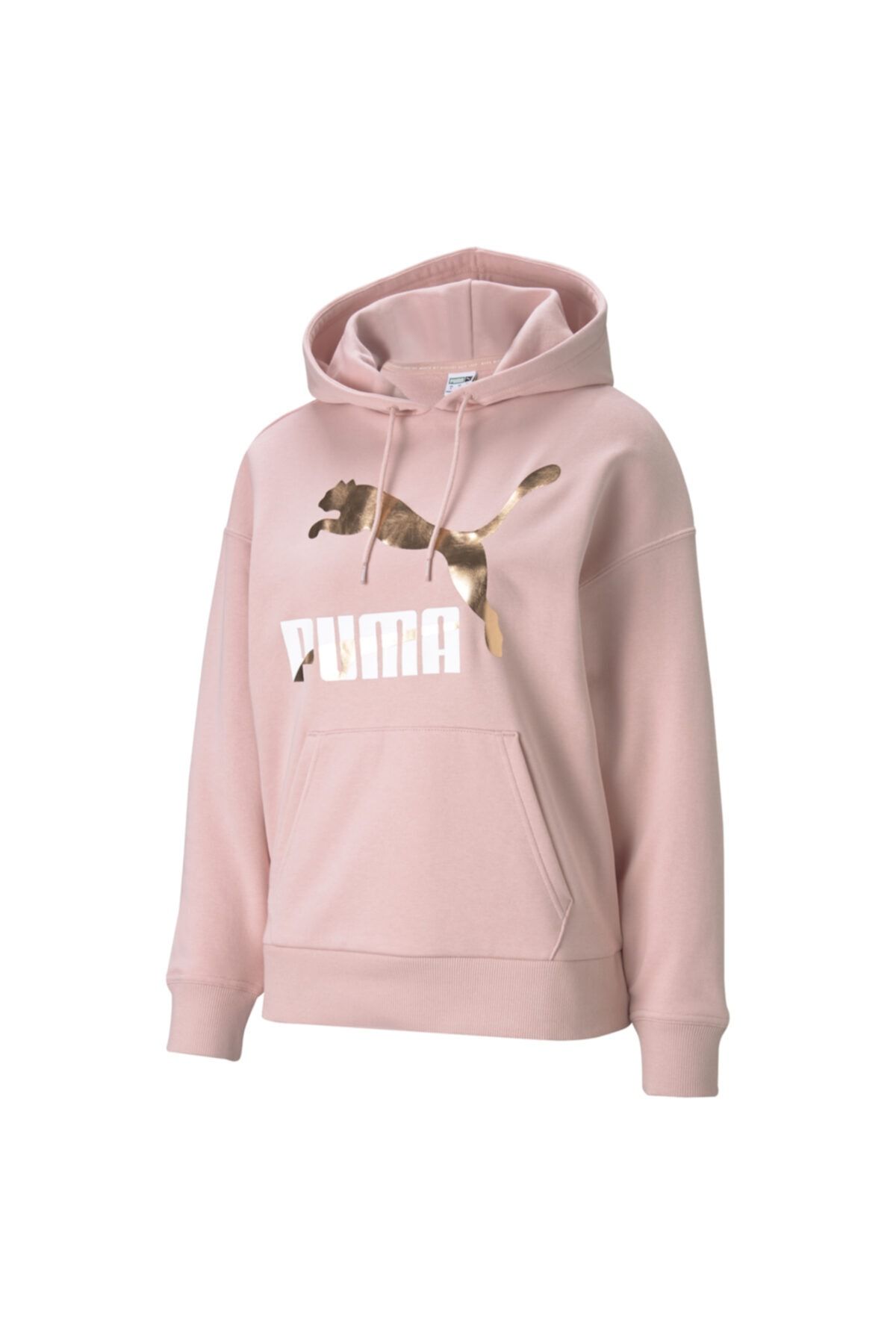 Puma Kadın Pudra Classics Logo Hoodie Sweatshirt
