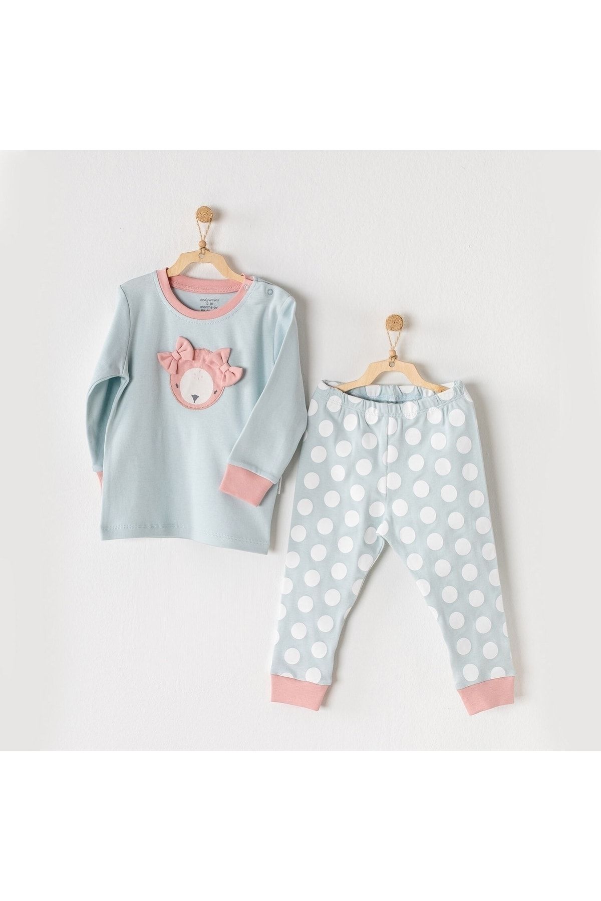Andy Wawa Kız Çocuk 2'li Pijama Takımı Mint Ac23393
