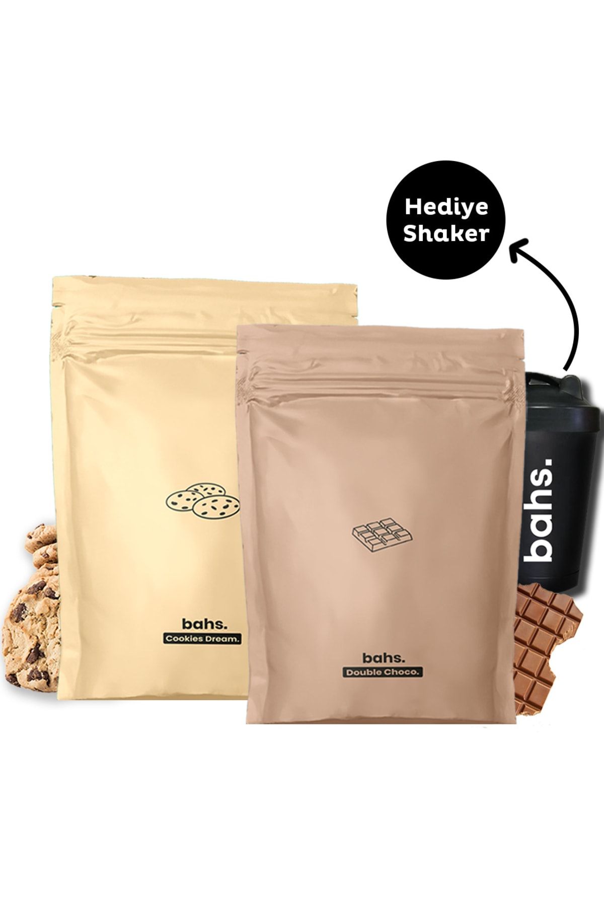 Bahs Proteinli Öğün Tozu | 1 Cookies Dream 1 Double Choco | 1 Shaker Hediye