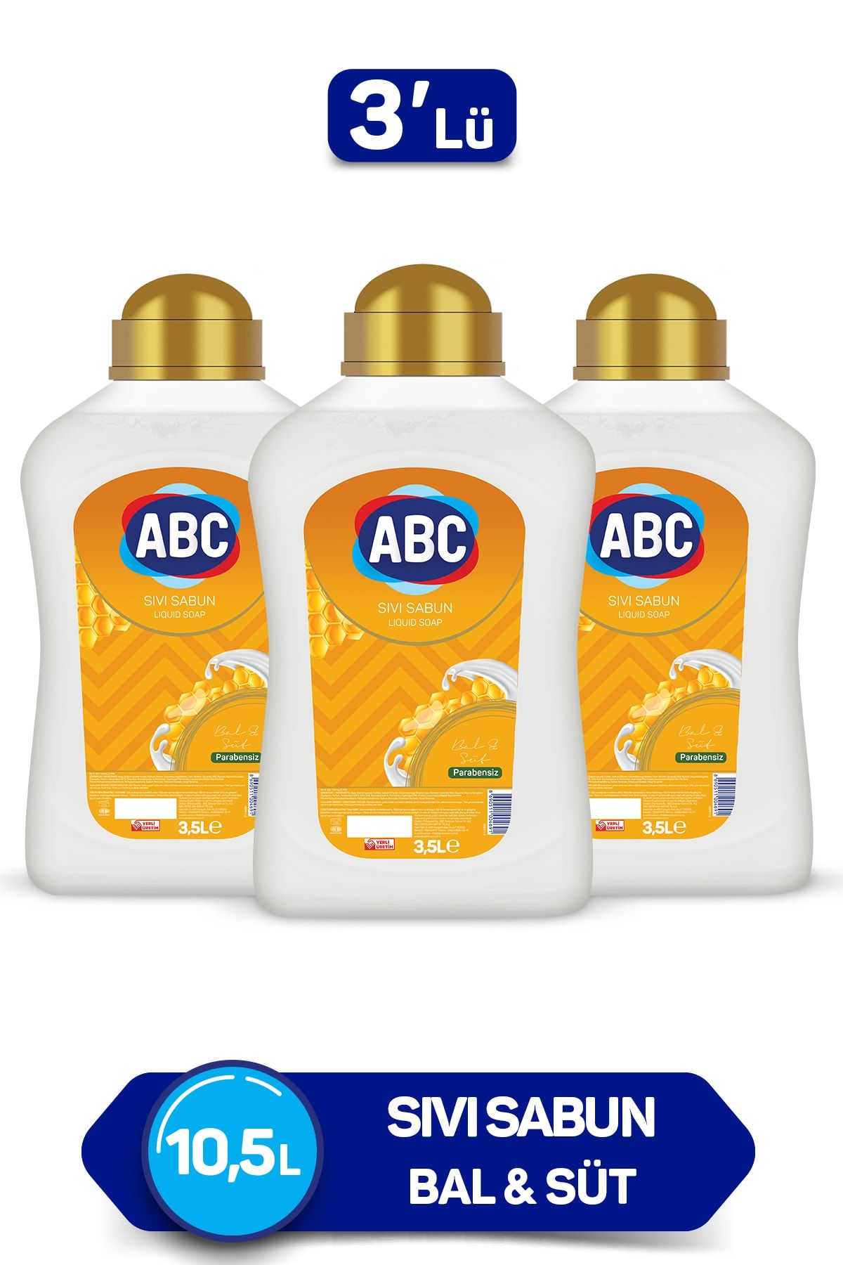 ABC Sıvı Sabun Bal & Süt 3500 ml x 3 Adet