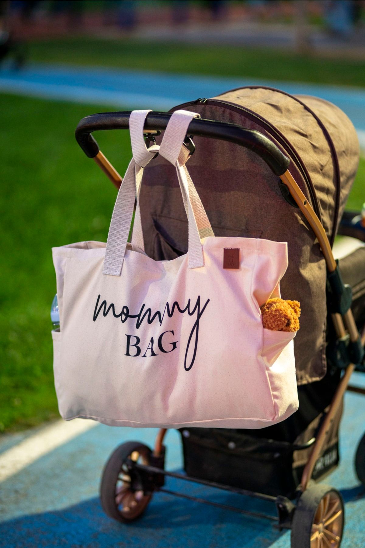 Melino Home %100 Pamuk Krem “mommy Bag” Kanvas, Bez, Kumaş Büyük Boy Anne Bebek Bakım Çantası / Tote Bag