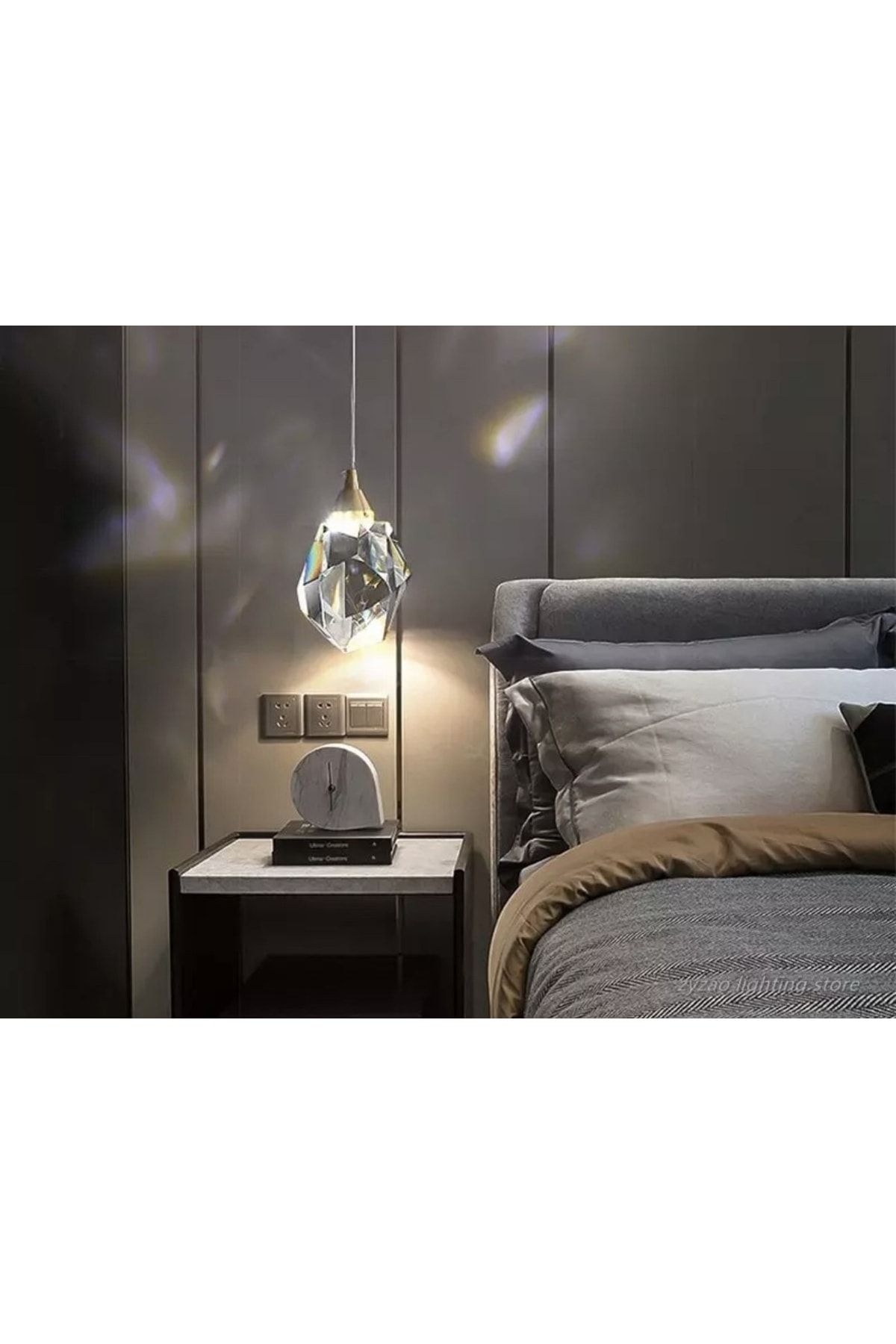 Fico Home Modern Luxury Kristalize Camlı Power Led Aplik Gold Sarı Concept Ürün Gün Işığı