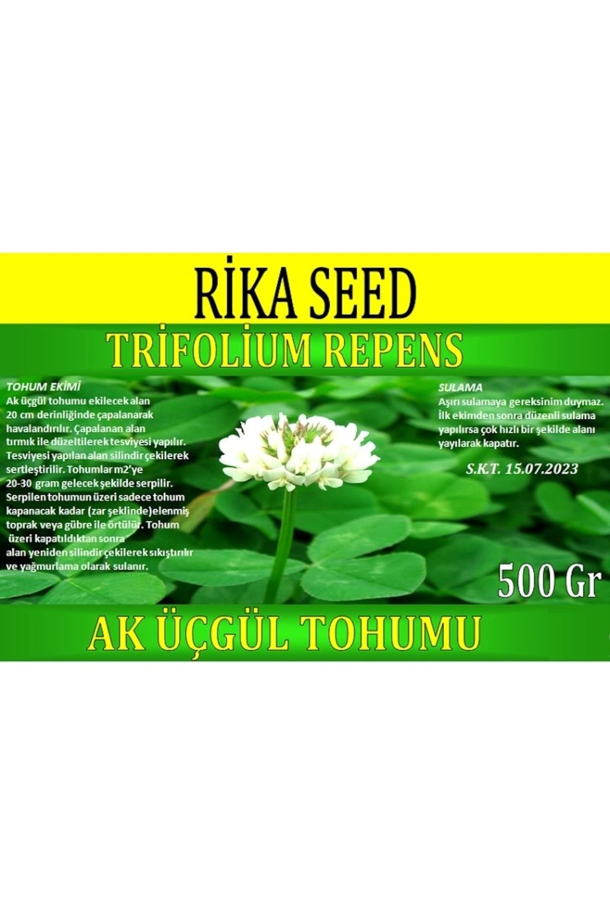 Rika Ak Üçgül Tohumu, 500 Gr, Bodur Yonca Tohumu, Süs Yoncası, Trifolium Repens