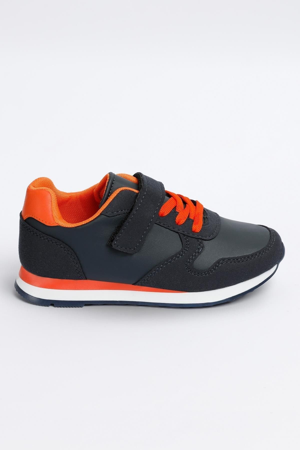 Walky - Vega Model Lacivert - Orange Unisex Çocuk Spor Sneaker Ayakkabı