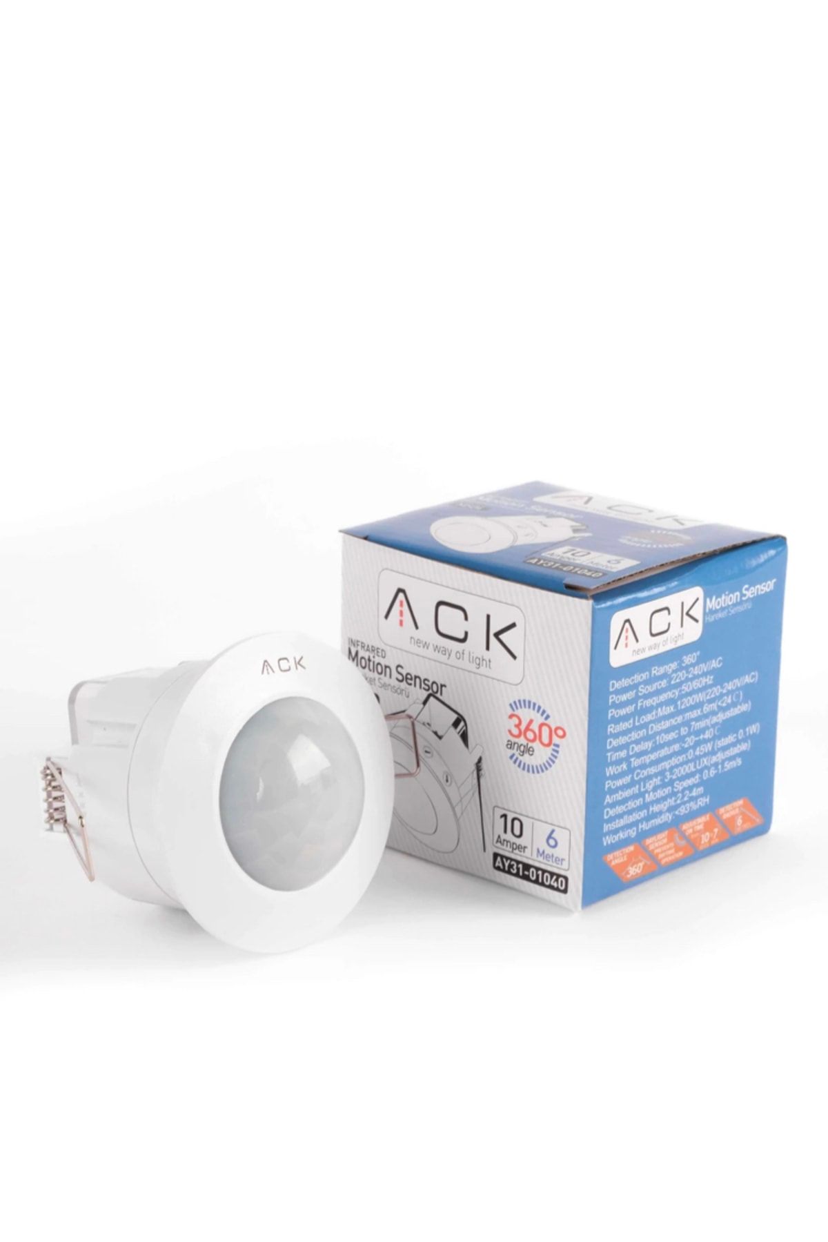 Ack Led Dünyam 360 Derece Sıva Altı Tavan Tipi Hareket Sensörü