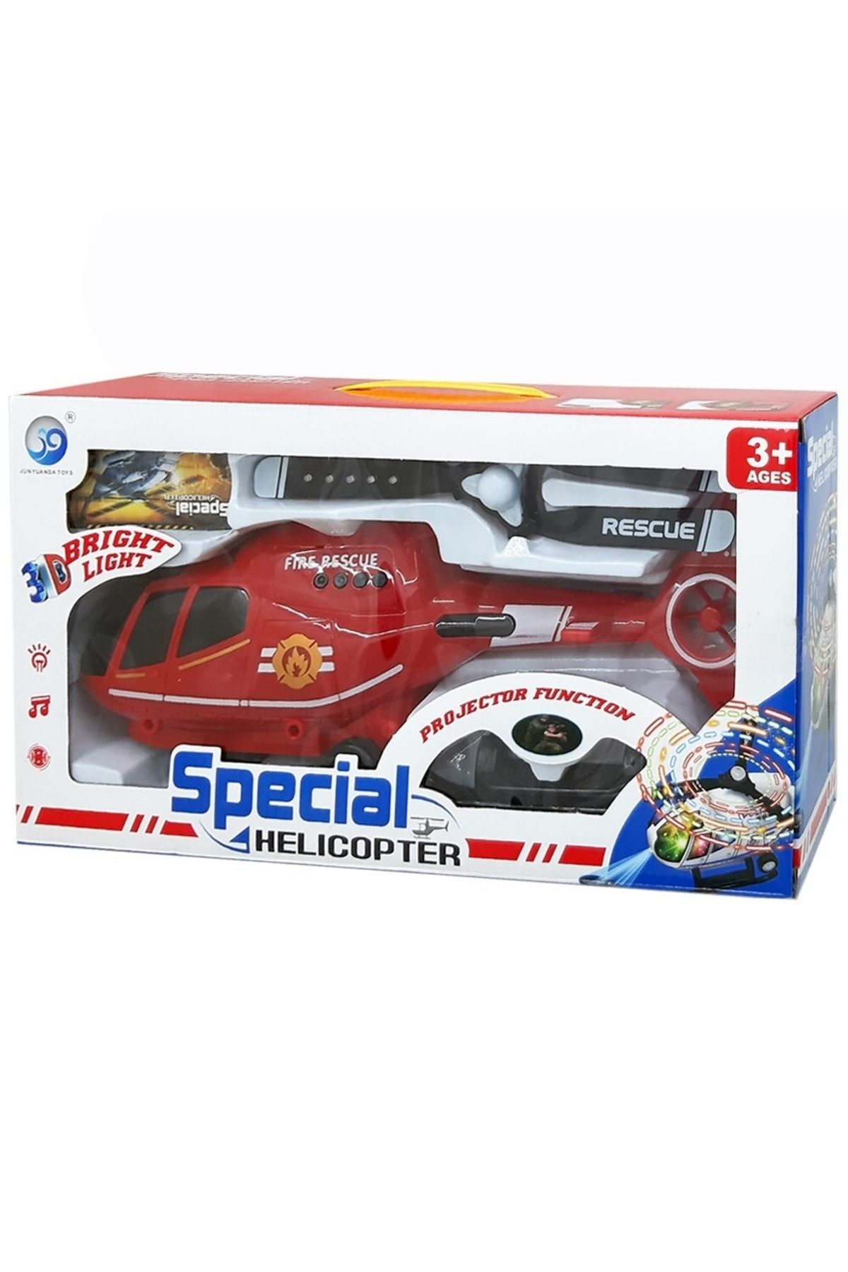 can oyuncak Pilli Işıklı Sesli Kırmızı Helikopter Jyd178b-1