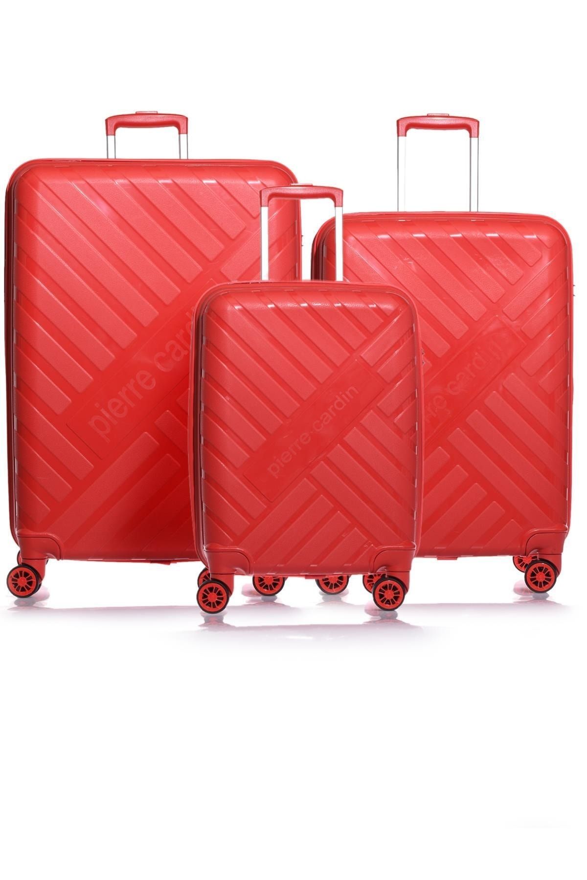 Pierre Cardin 04pc1950-set Kırmızı Unisex 3 Lü Set Bavul