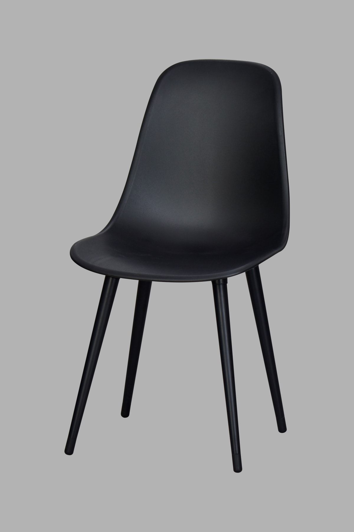 VİLİNZE Eames Siyah Ahşap Ayak Plastik Siyah Sandalye