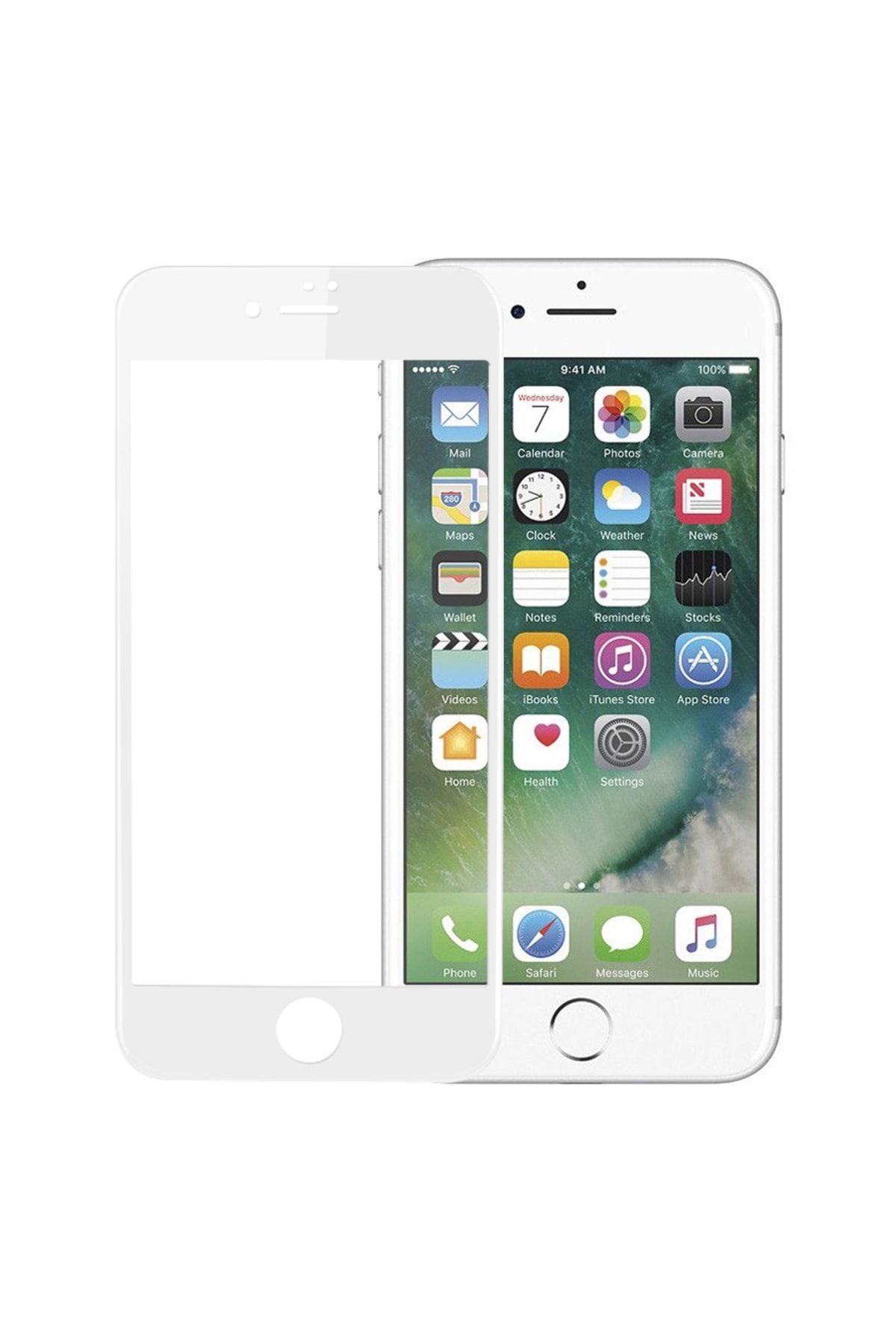 Microsonic iPhone 8 Plus 3D Kavisli Temperli Cam Full Ekran koruyucu Kırılmaz Film Beyaz