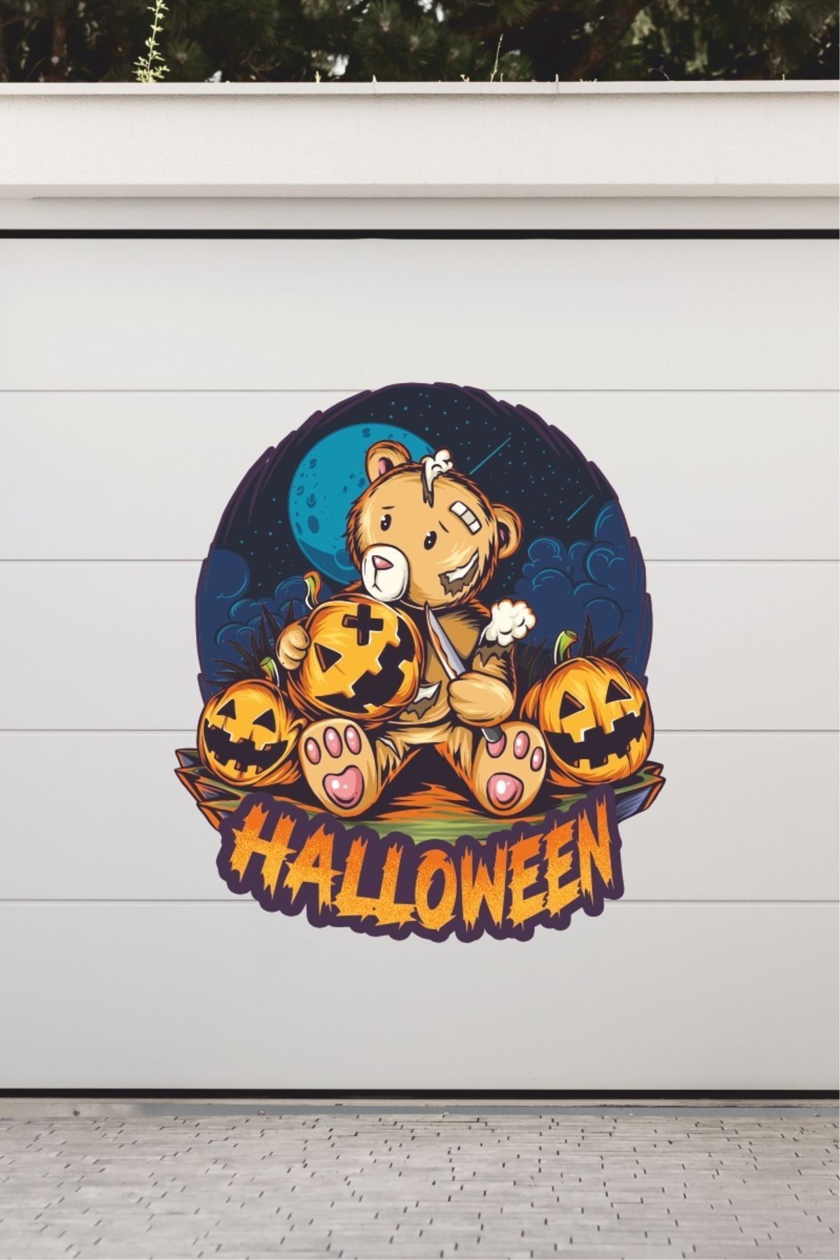 Tasarım Ada'sı Halloween Bear Dekoratif Cam,duvar,mobilya Sticker
