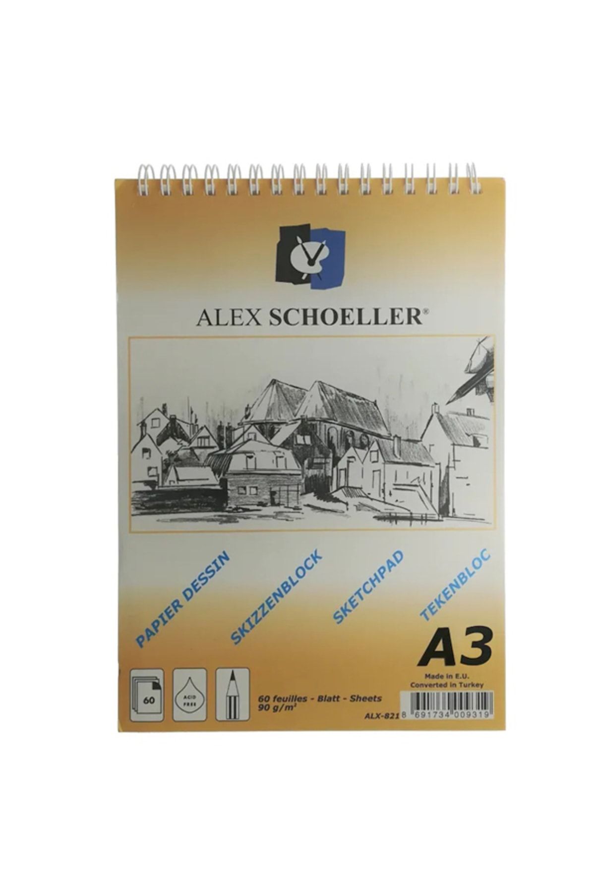 Schoellershammer Aydınger Bloknot Eskiz Spiralli 60 Yp A3 90 Gr Alx 822 / Alex Schoeller