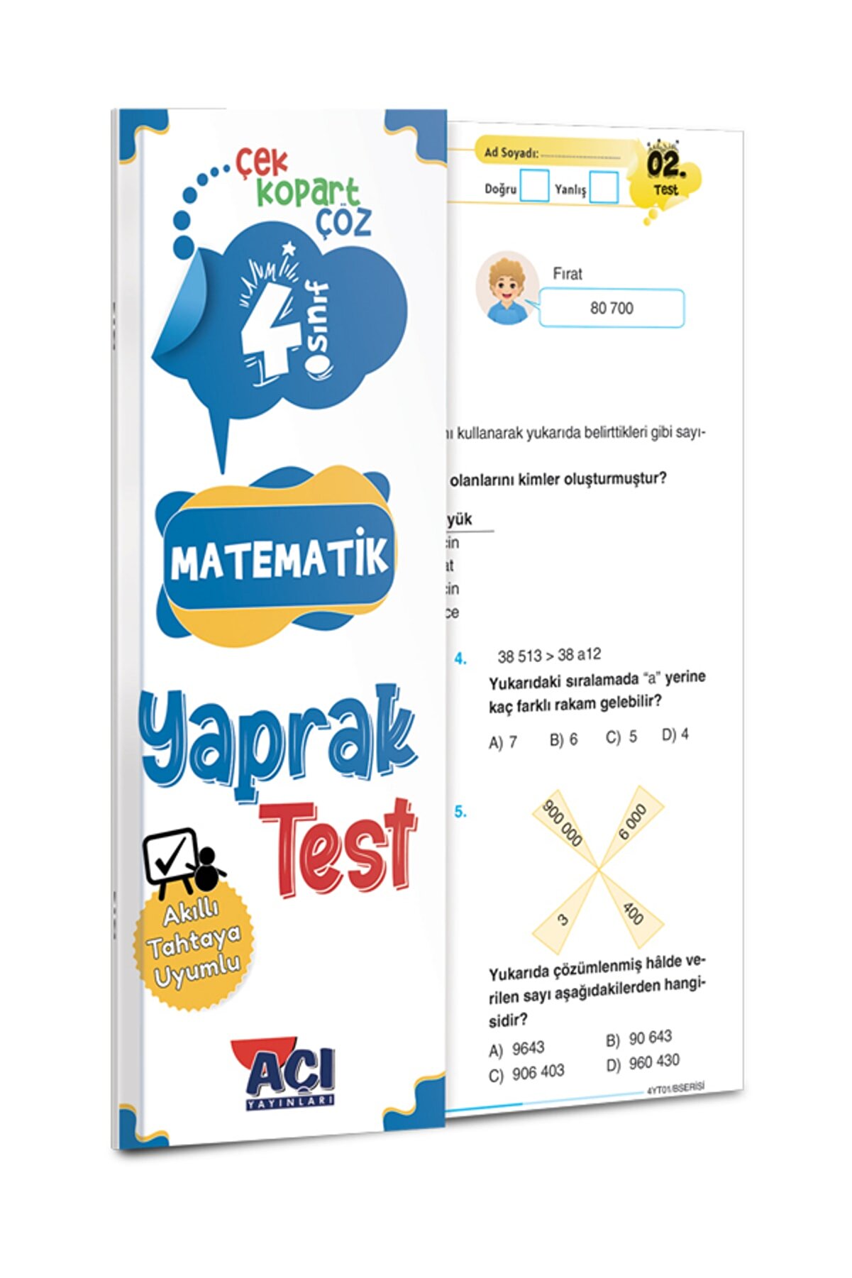 Açı Yayınları 4. Sınıf Matematik Çek Kopart Yaprak Test