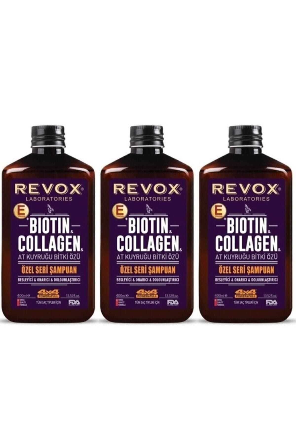 Revox At Kuyruğu Biotin Collagen Şampuan 400 ml 3 Adet