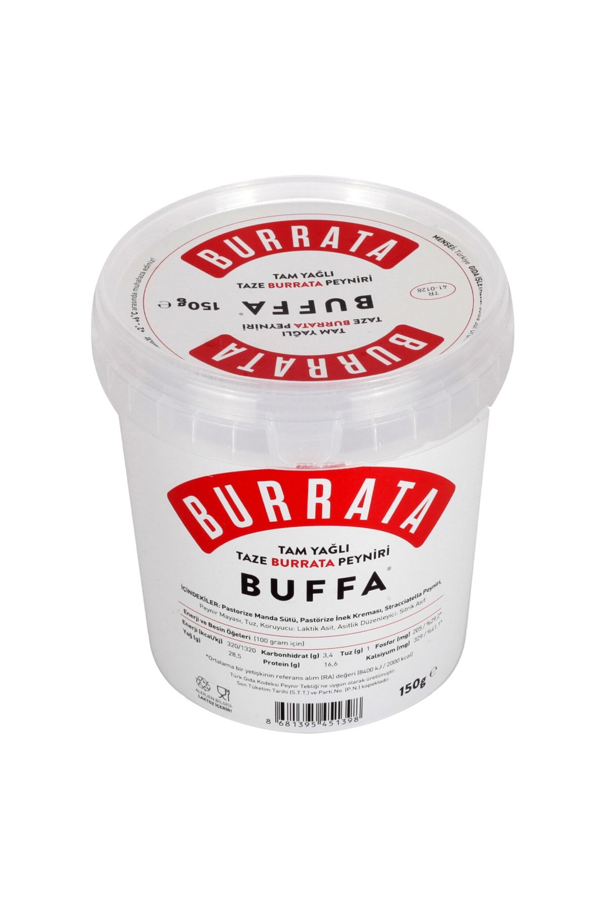 Buffa Tam Yağlı Taze Burrata Peyniri 150g