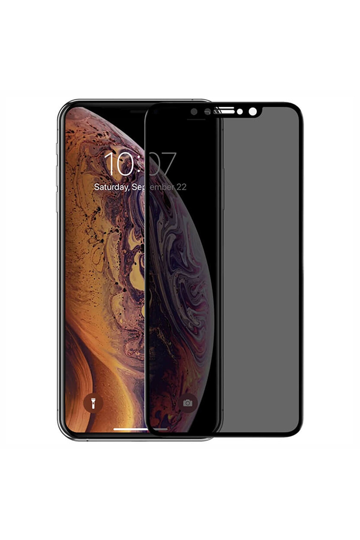 Microsonic Apple iPhone XS Max Privacy 5D Gizlilik Filtreli Cam Ekran Koruyucu Siyah