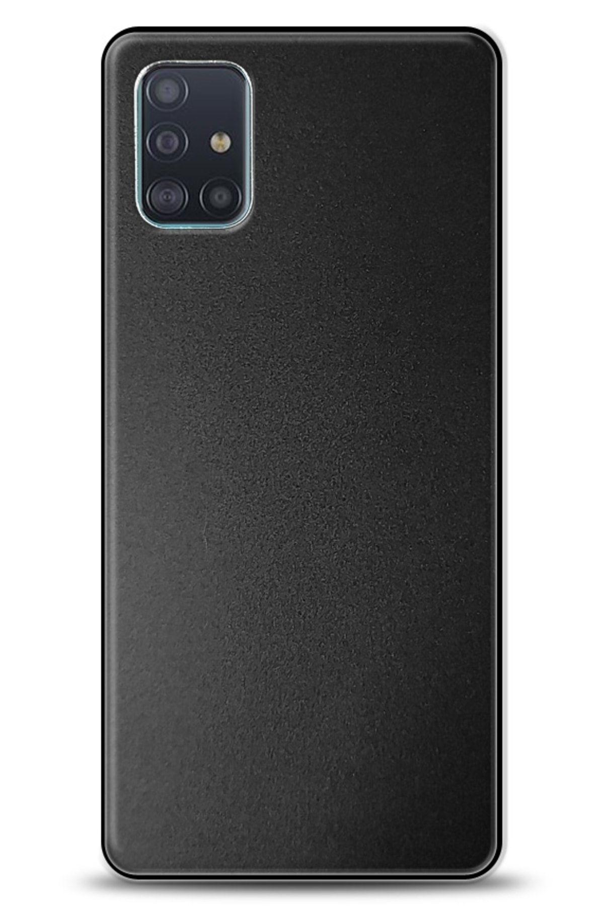 Dafoni Samsung Galaxy A51 Metal Siyah Rubber Kılıf