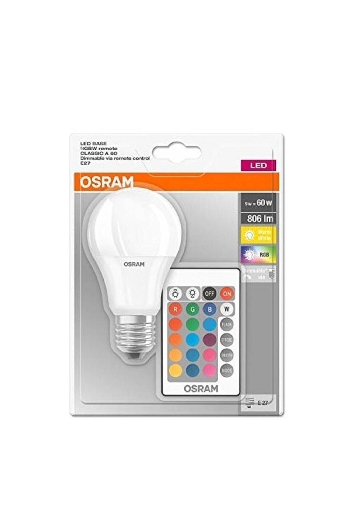 OSRAM LED VALUE Osram Rgb Kumandalı 9w (60w) E27 Dimmer Led Ampul Osram Rgbw Ana Renk Sarı Işık