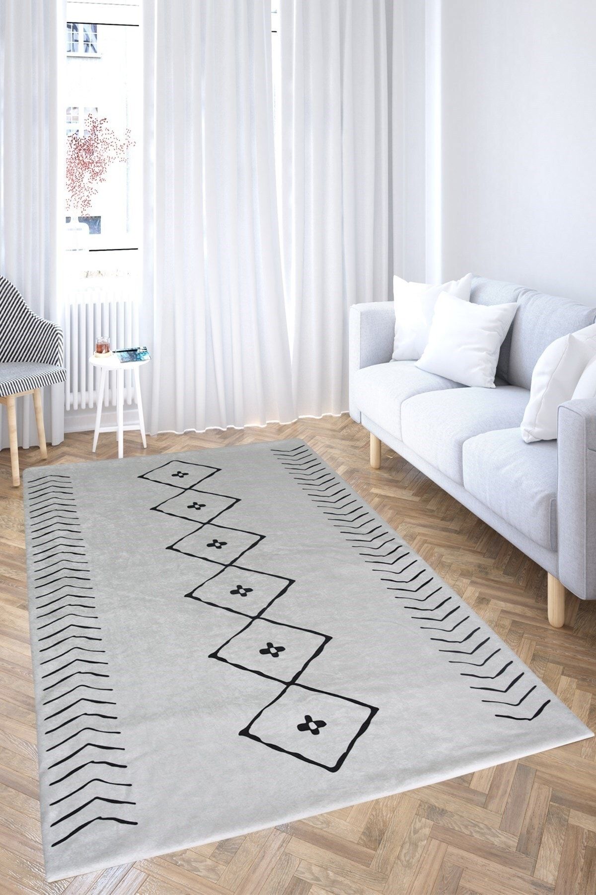 Nur Home Tekstil Lastikli Süngerli Halı Örtüsü Zebra Nrh-72