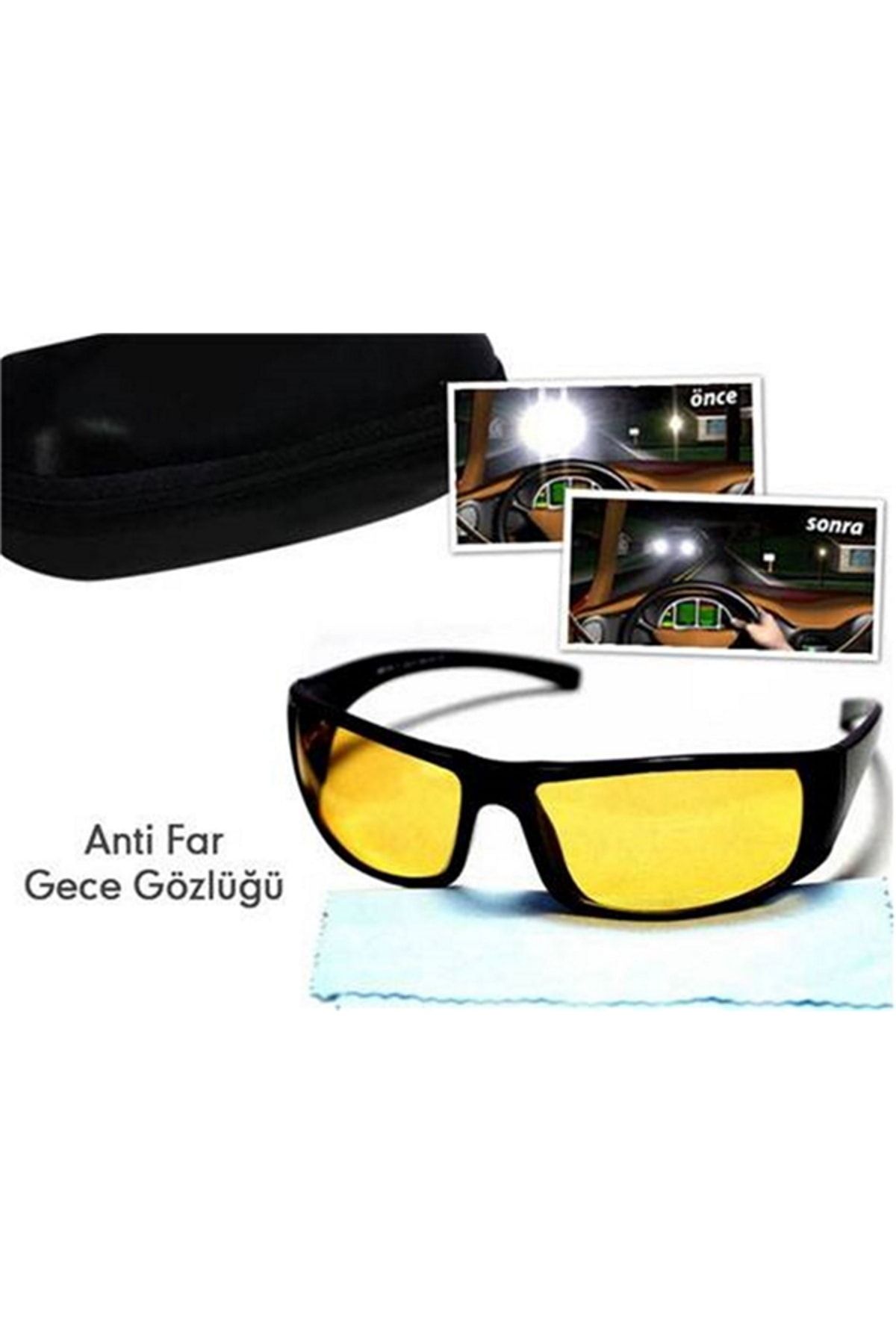Kenpool Anti Far Plastik Çerçeveli Gece Görüş Gözlüğü Sürücü Sürüş Işık Gözlük
