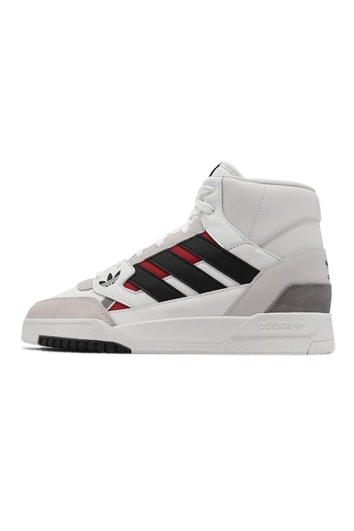 adidas Drop Step Se Erkek Ayakkabı Beyaz Gri Uzun Boylu Klasik Vintage Deri Kaplı