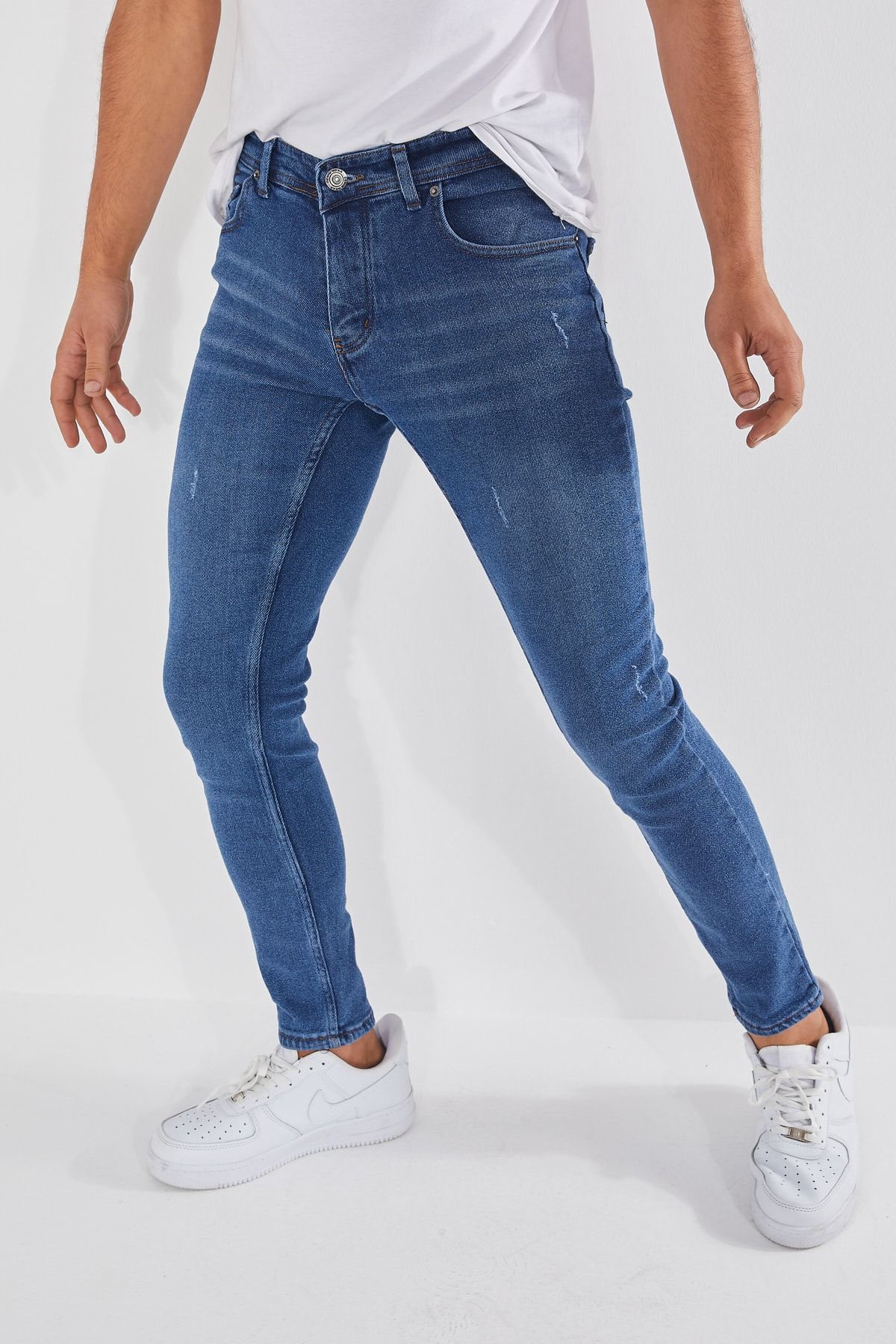 Dr Dnm Remix Erkek Jeans Skinny Fit Likralı Tırnaklı Mavii